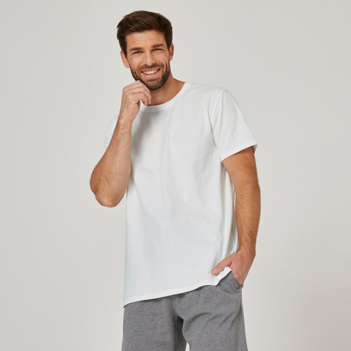 Men's fitness t-shirt 100 sportee - white