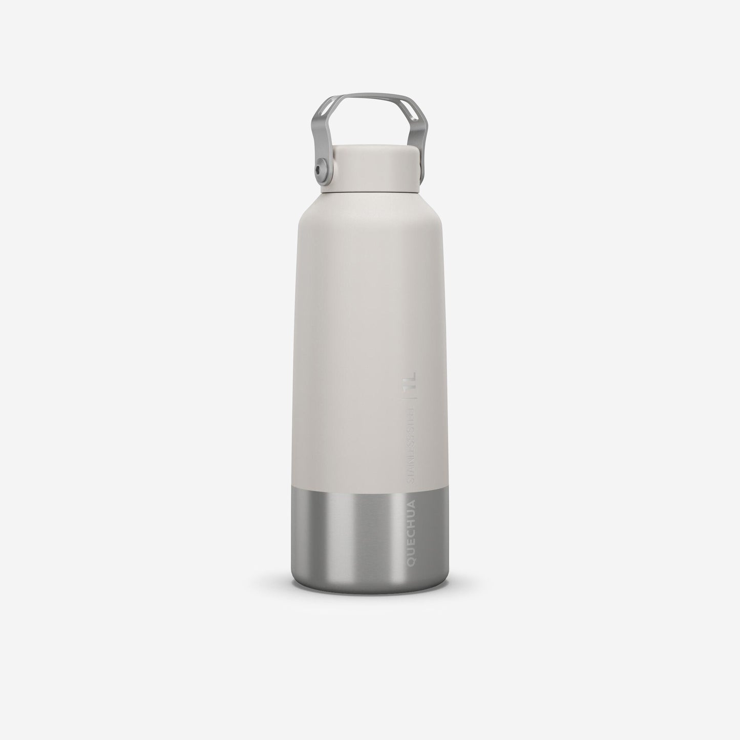 Stainless steel hiking flask with screw cap mh100 1 l white