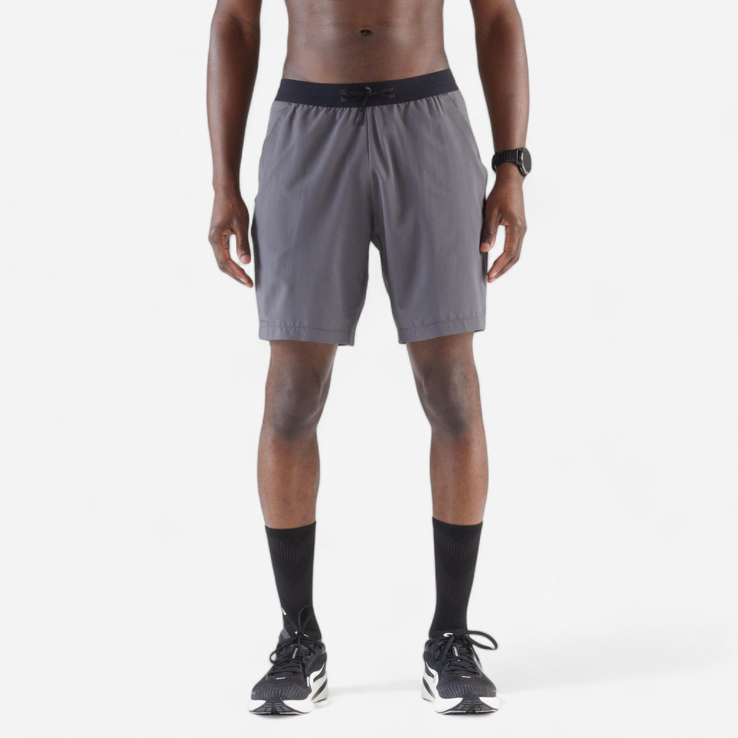 Men's Breathable Running Shorts - KIPRUN Run 500 Dry - Grey