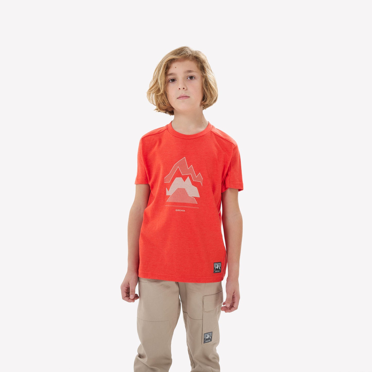 Kids' Hiking T-Shirt - MH100 Ages 7-15 - Red