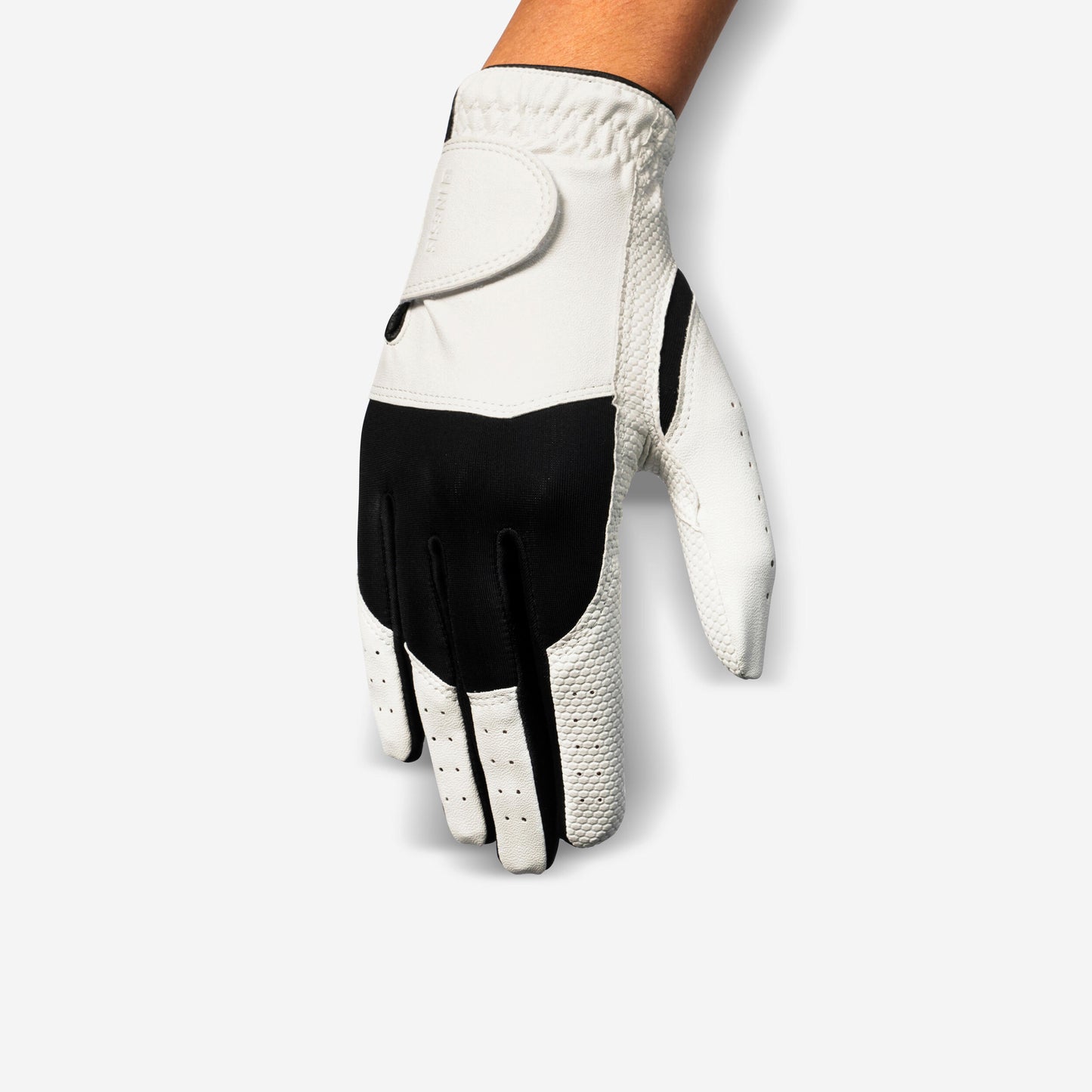 Women's golf glove left handed, 100 white and black
