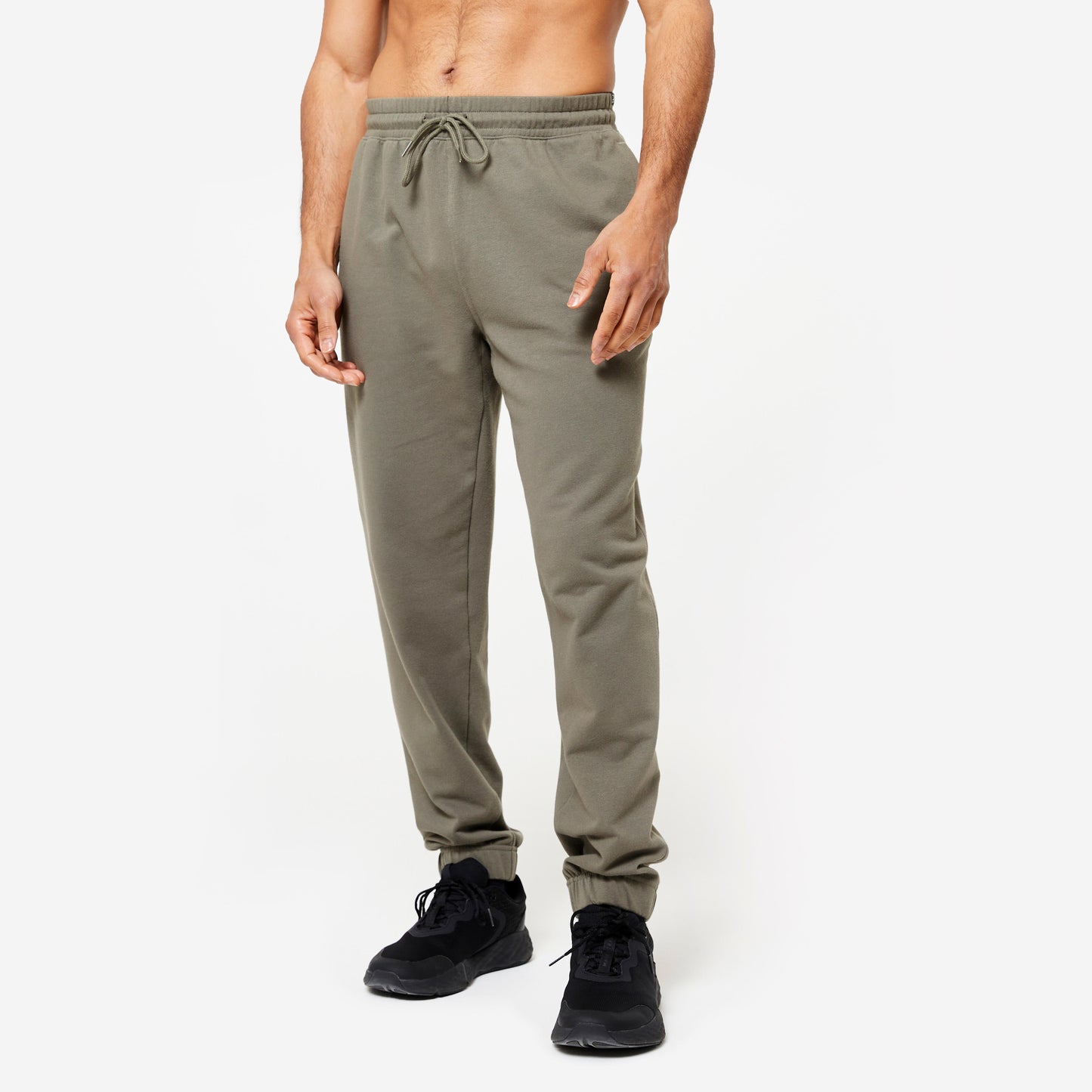 Men's Regular Fitness Jogging Bottoms - Khaki Green