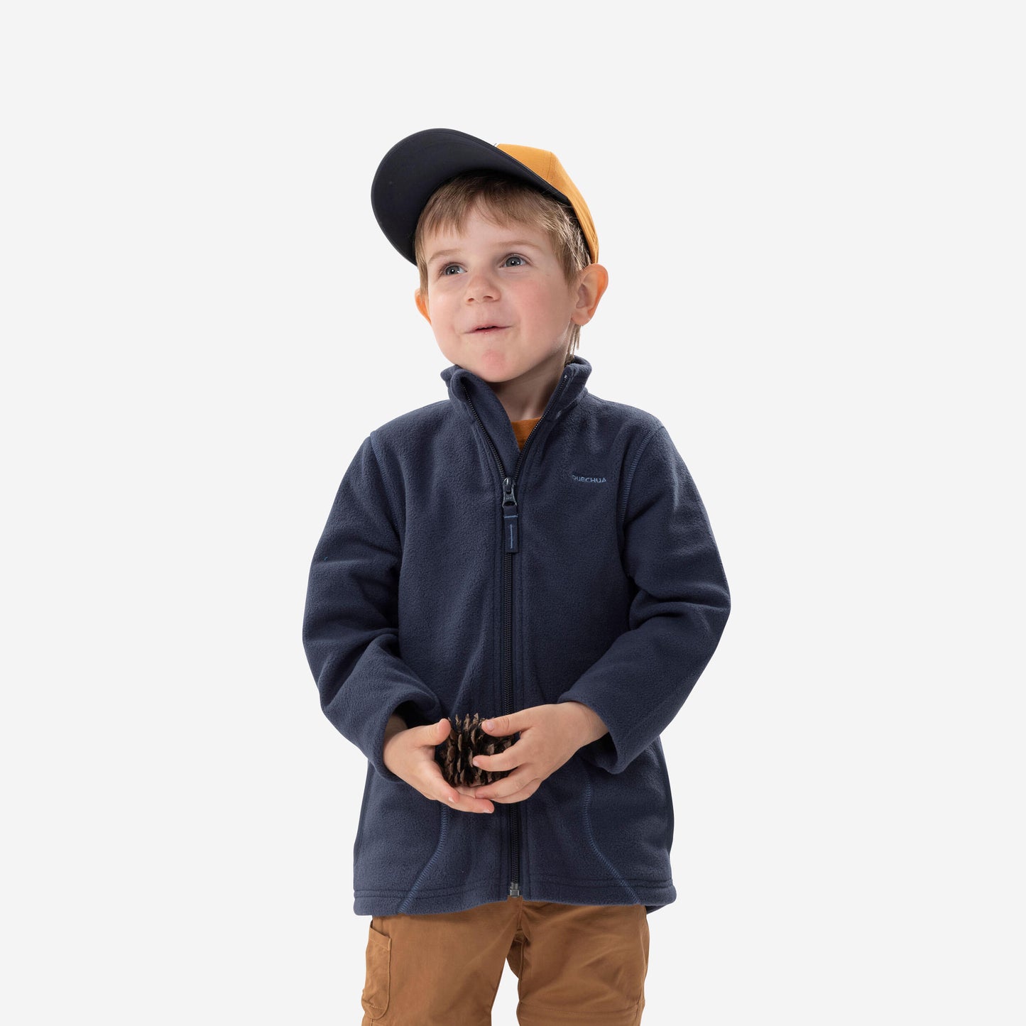 Kids' Hiking Fleece Jacket MH100 - 2-6 years - Zip - Steel Blue