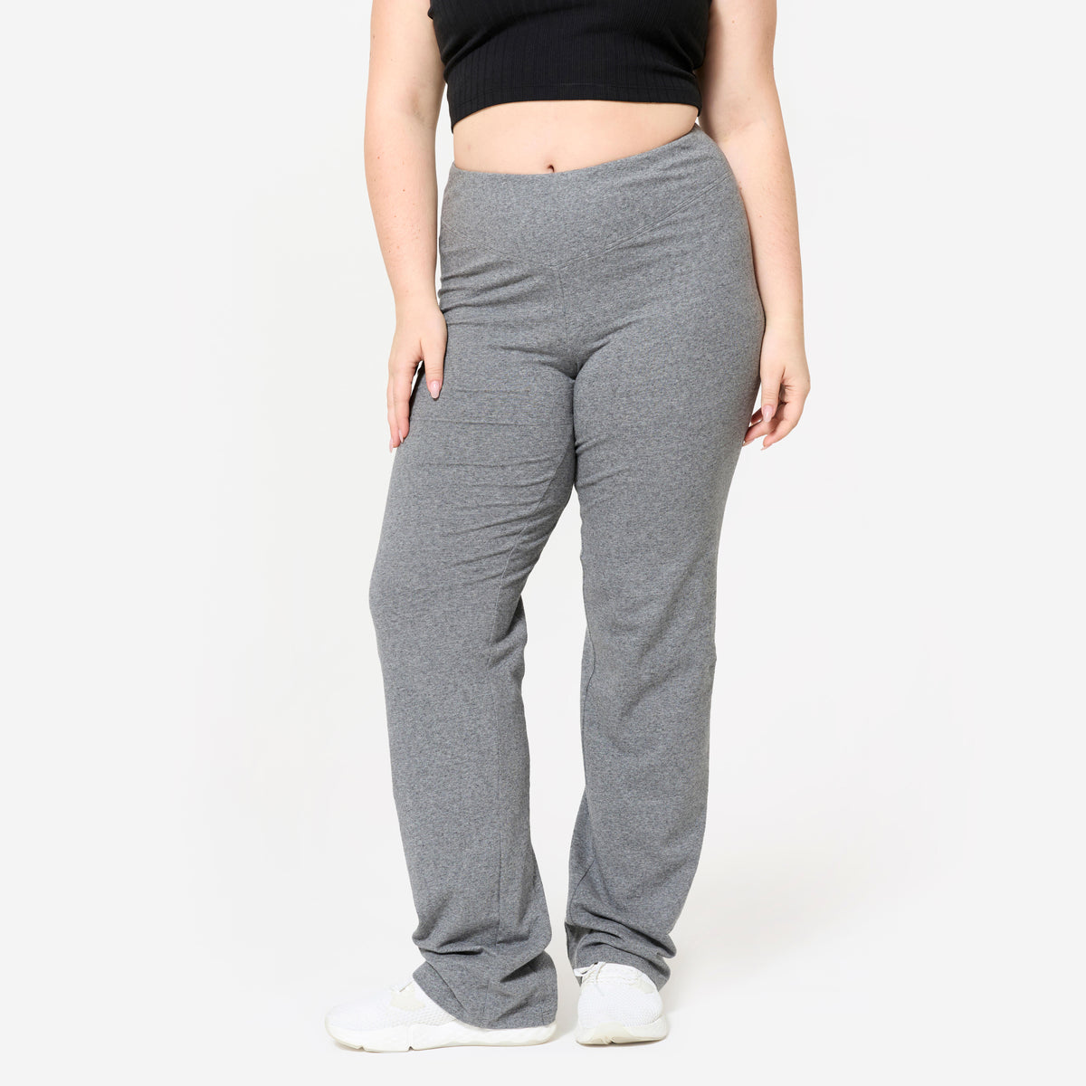 LEG W 500 REG COTTON HEATHER GREY