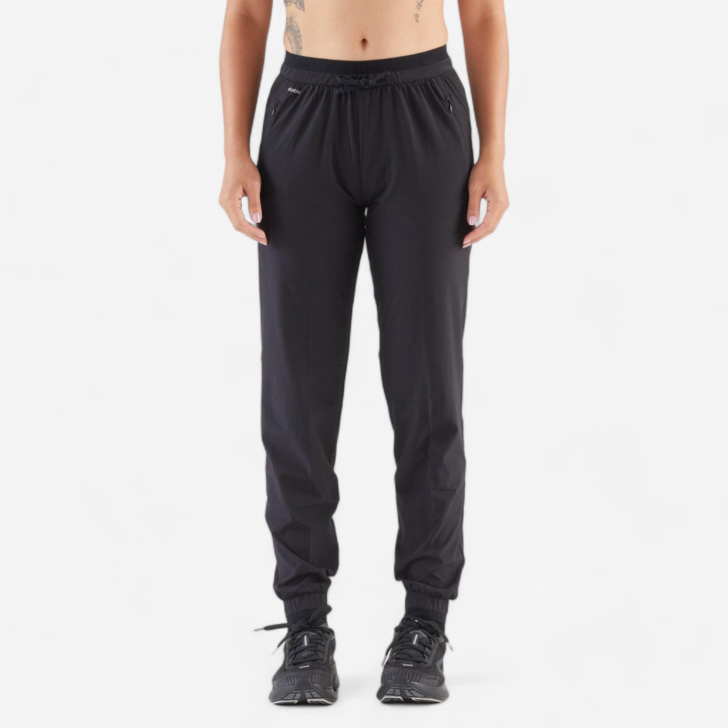 Women's Running Breathable Trousers-Kiprun Run 500 Dry-black
