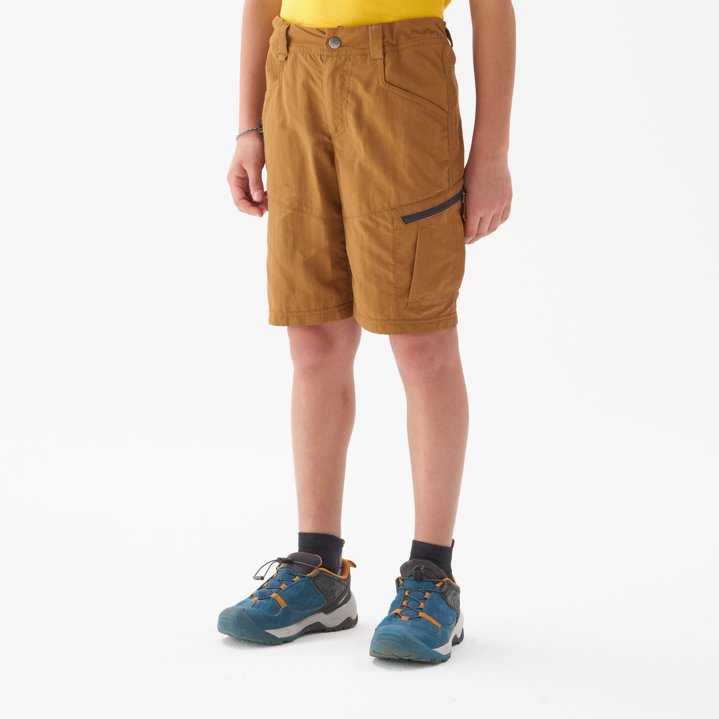 Kids' hiking shorts, 7-15 years, MH500 - Brown