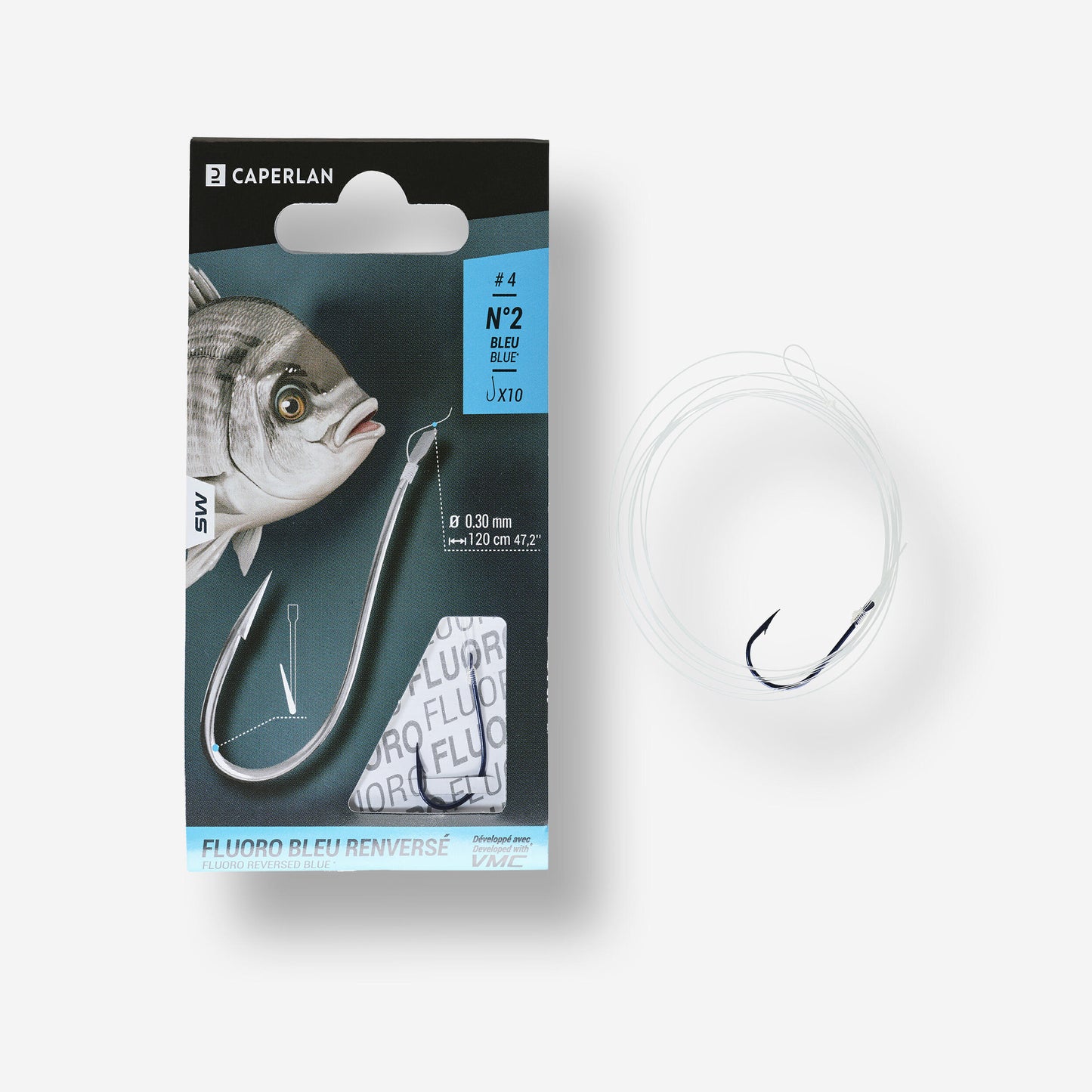 SN HOOK fluorosea bluereversed spade-end hooks to line for sea fishing