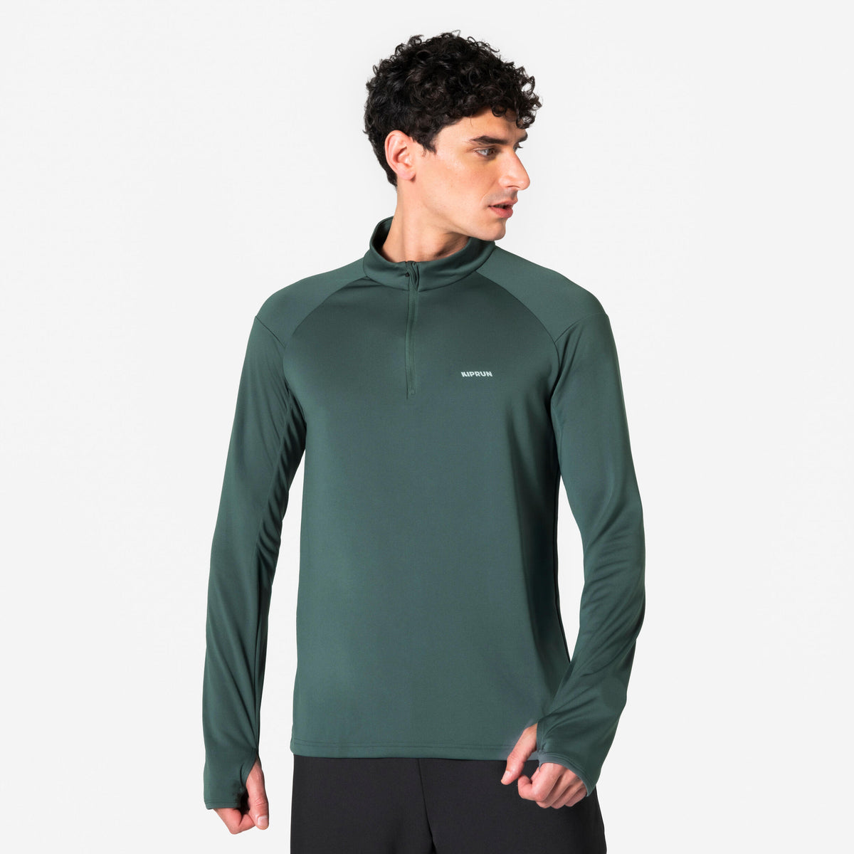 LS TS 1/2 ZIP RUN 100 M GREEN K23A