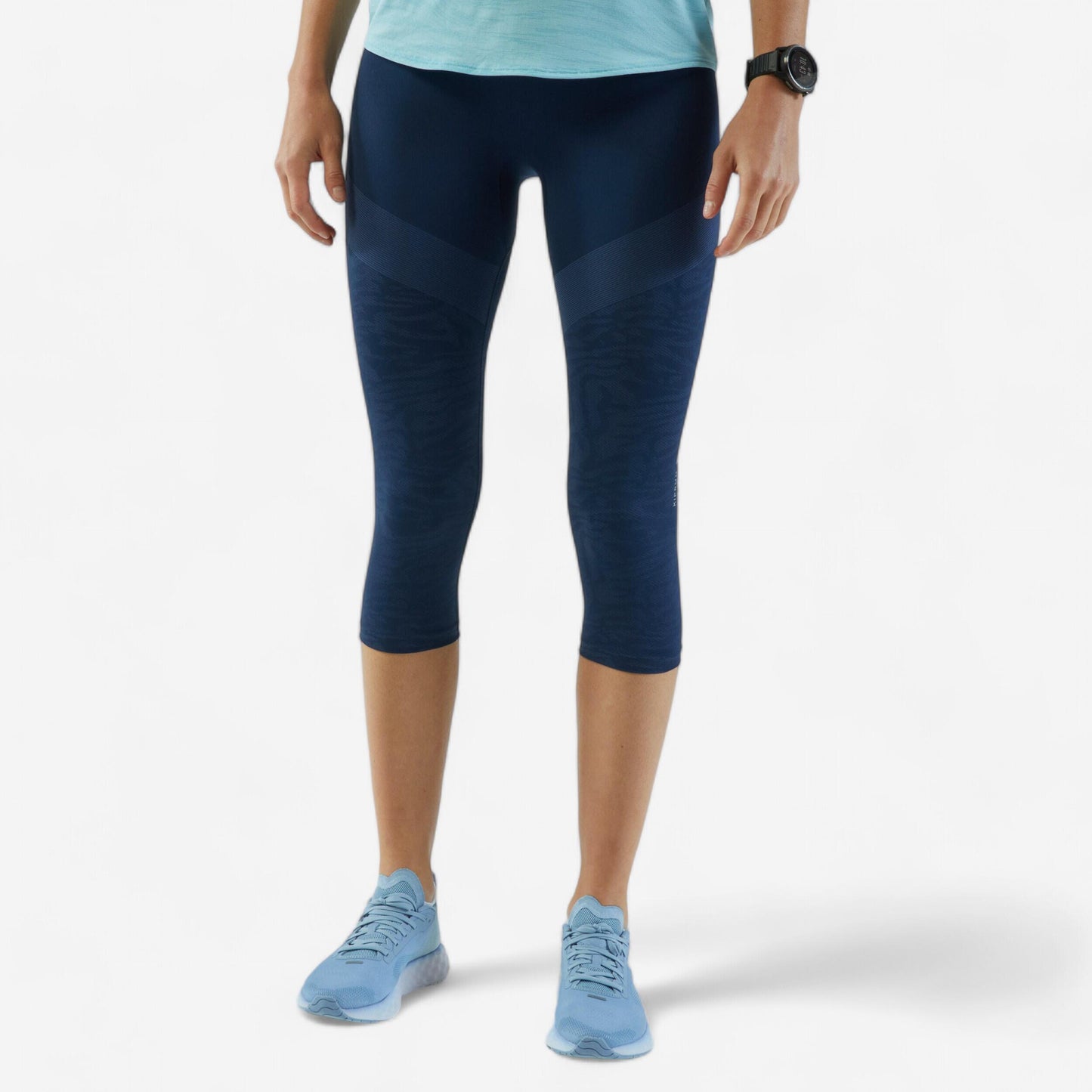 CARE women's seamless running cropped bottoms - dark blue