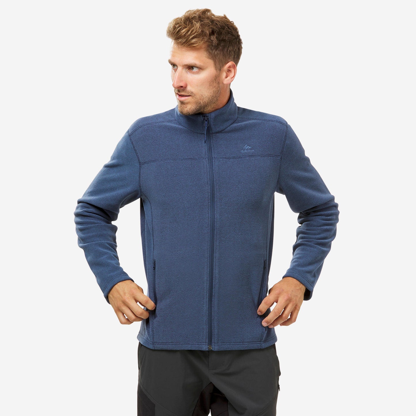 Men's Mountain Hiking Fleece MH100 Full Zip - Blue