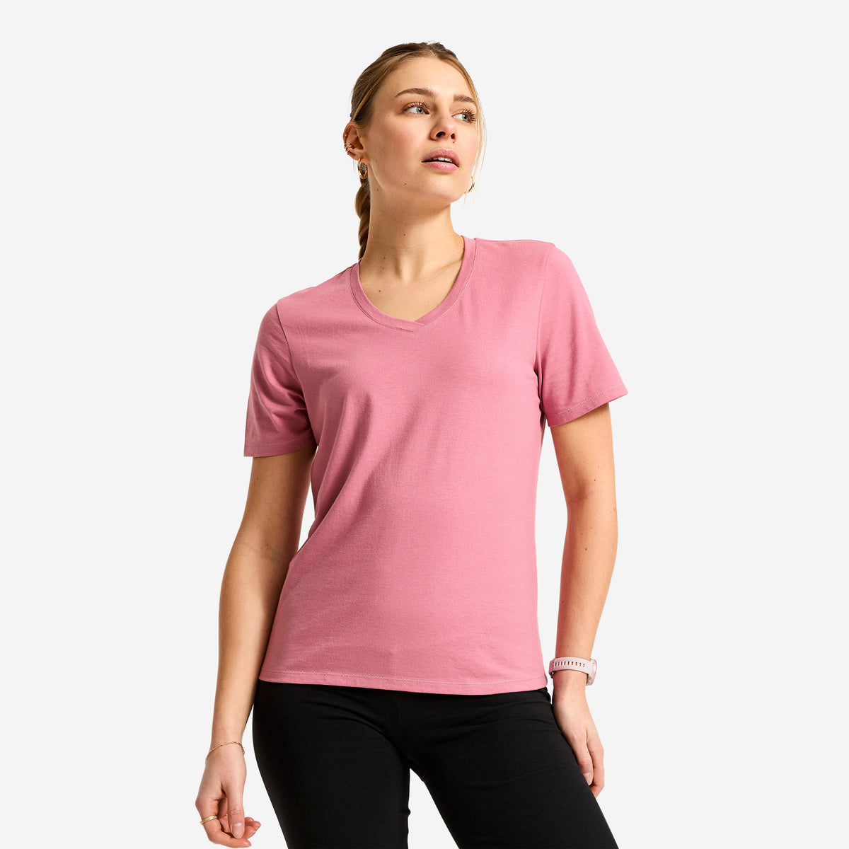 TS W COOLING V Neck Rosebud pink AW26