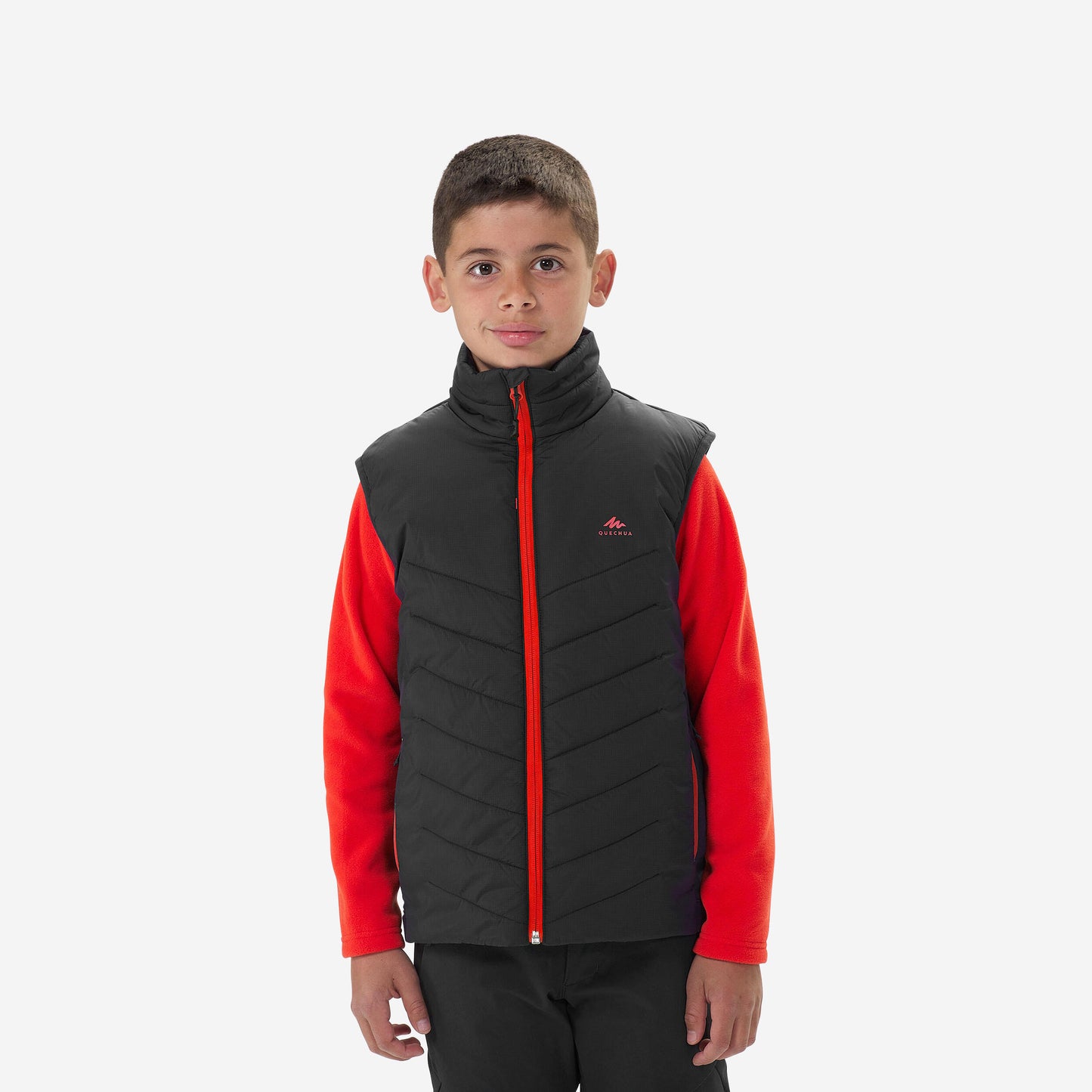 Kids' hiking padded sleeveless jacket MH500 - 7-15 years - Black