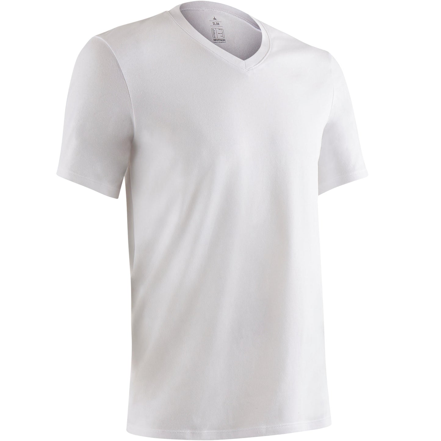500 Slim-Fit V-Neck Pilates & Gentle Gym T-Shirt - White