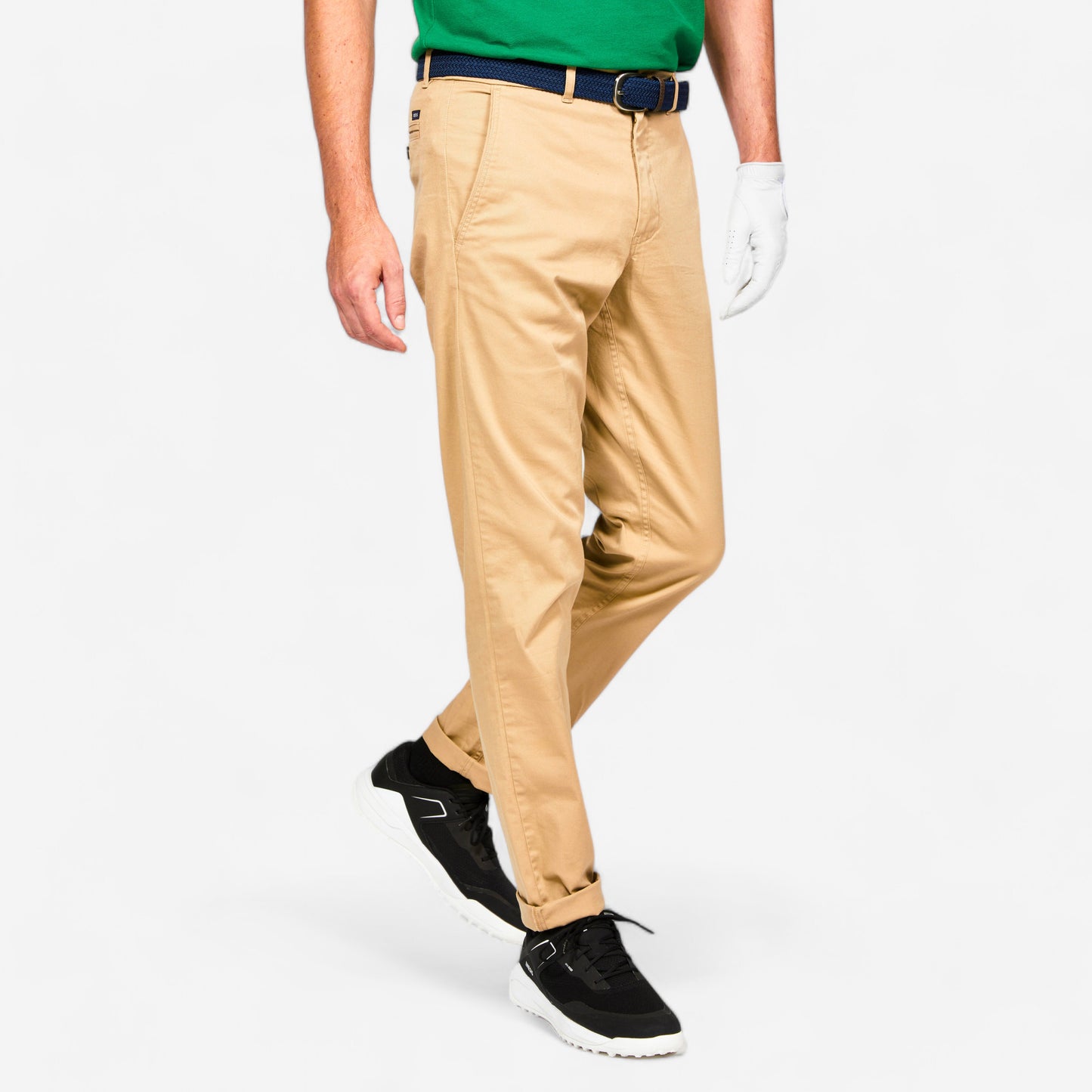 Men's Golf Chino Trousers Cotton, MW500 Beige