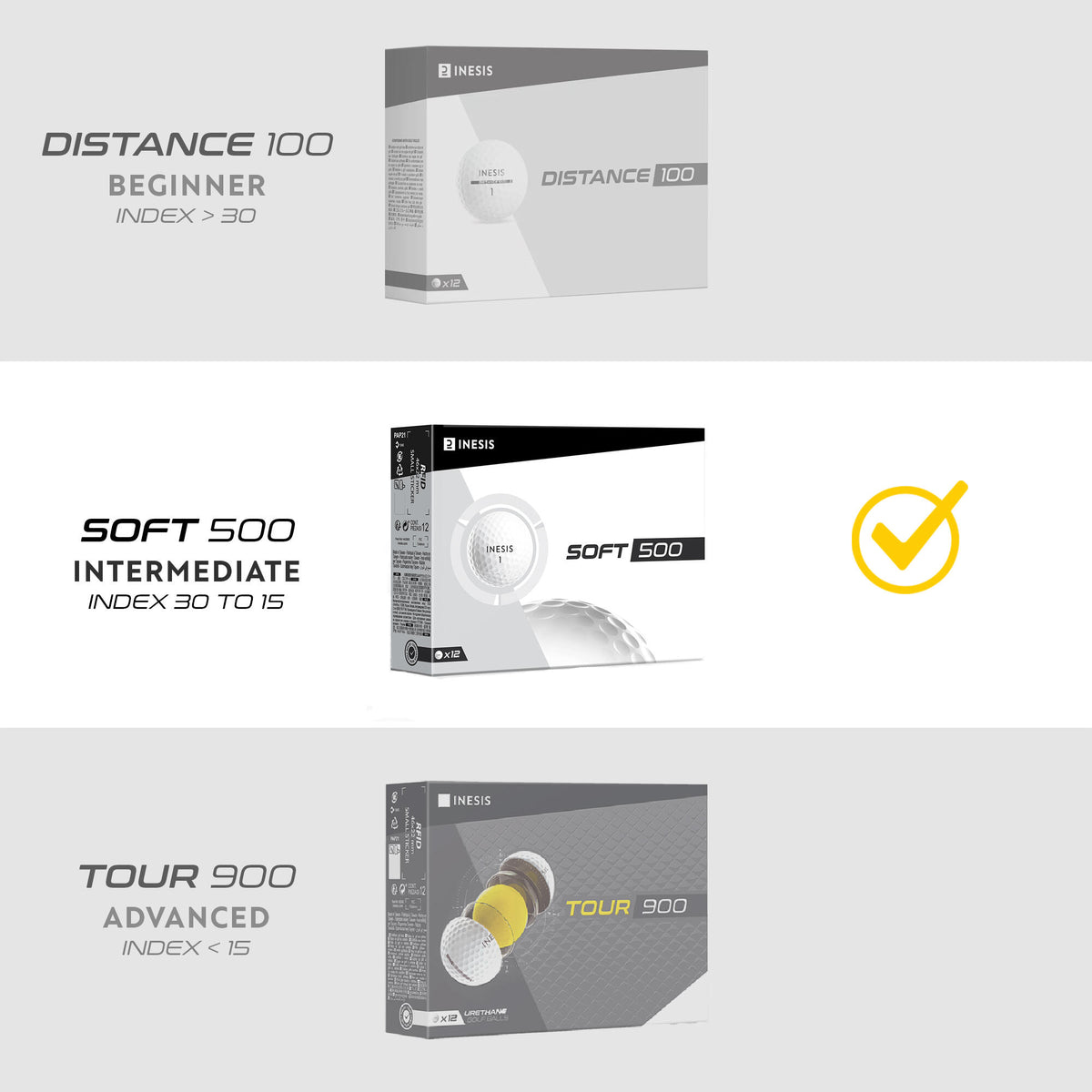 SOFT 500 GOLF BALL X12 YELLOW