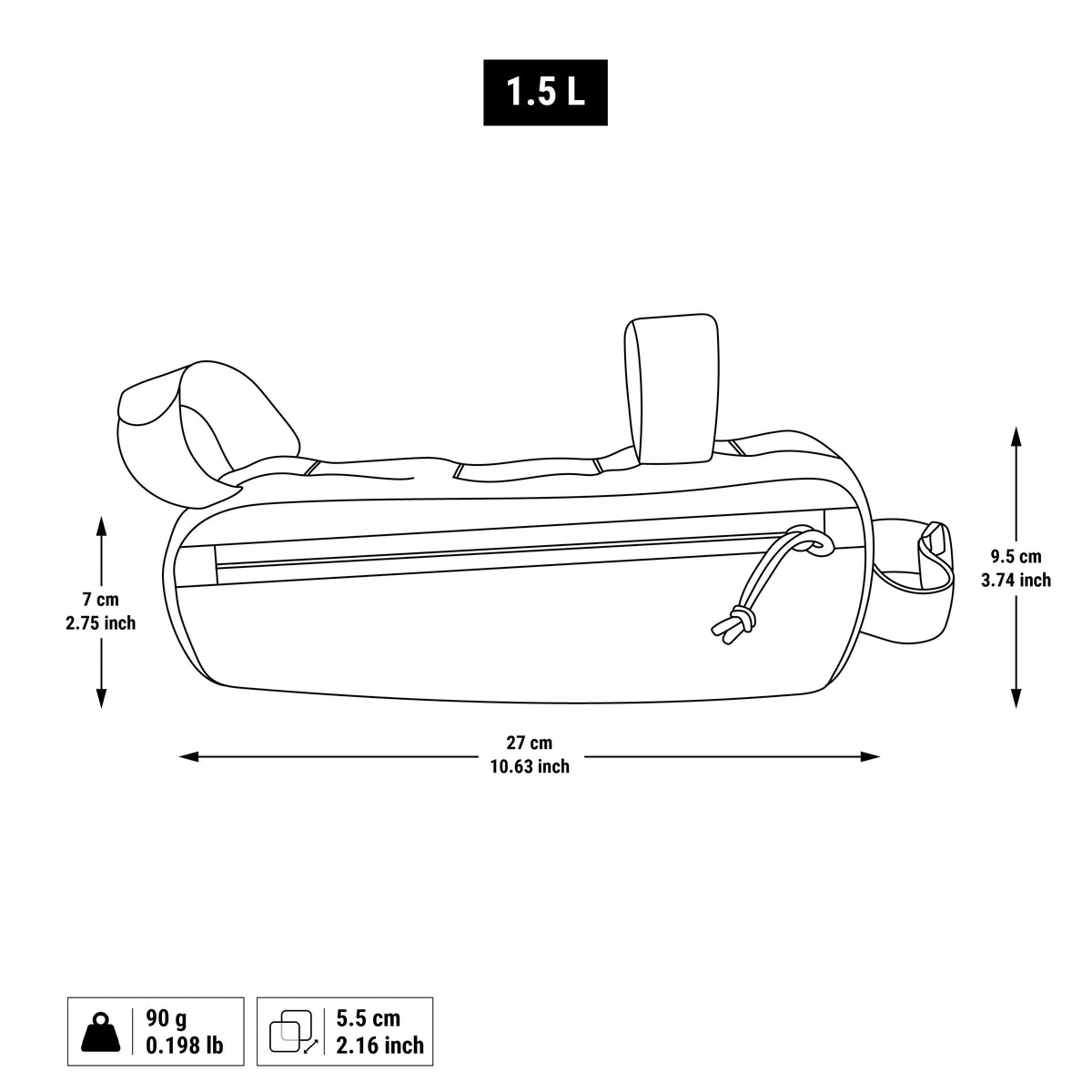 Frame bag FB100 1.5L Black
