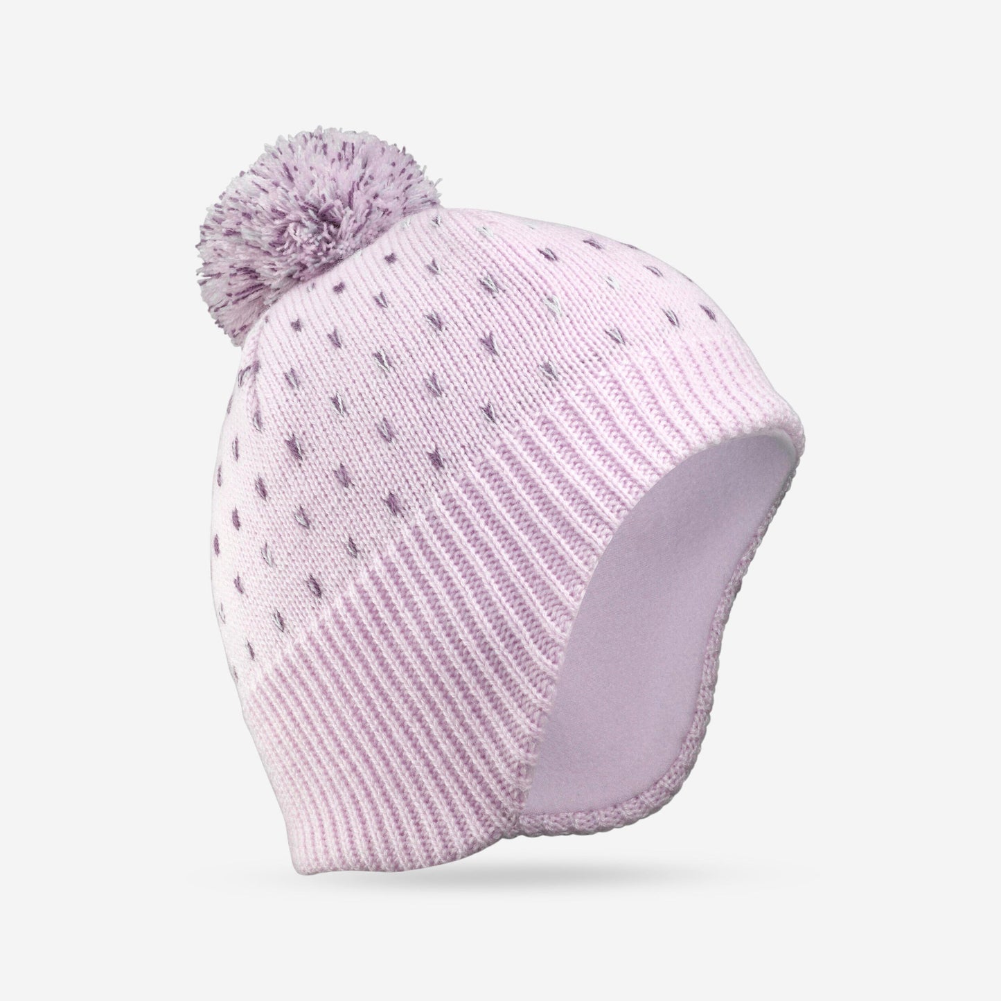 KIDS' WARM HAT - FLAP LILAC