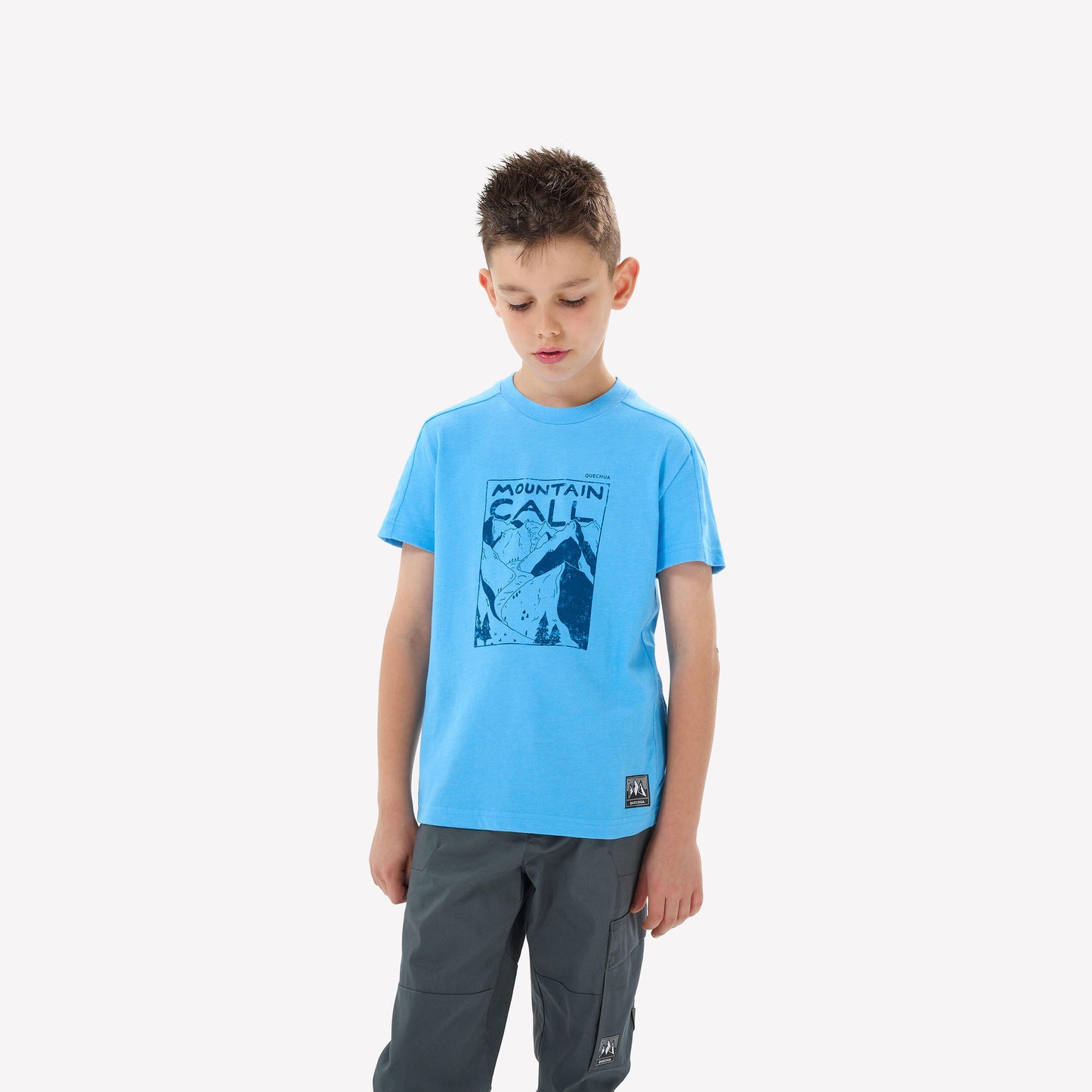 Kids' hiking T-shirt, 7-15 years, NH100 - Blue