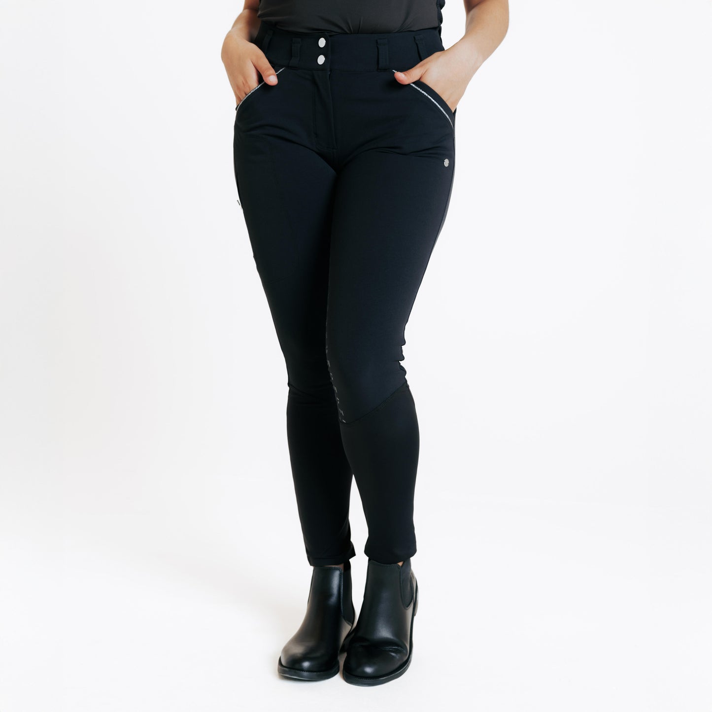 Women's Horse Riding Full Grip Jodhpurs 900 - Black