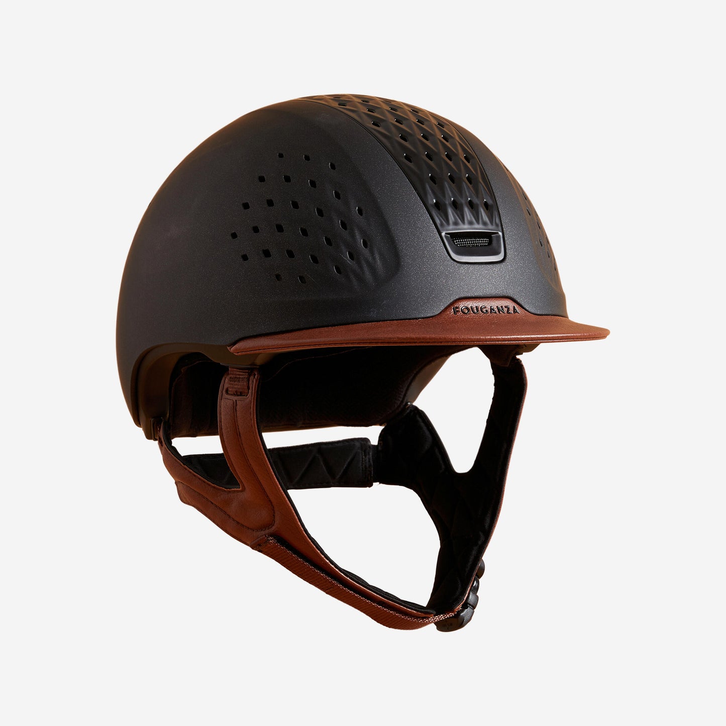 Adult/Kids' Horse Riding Helmet 900 + Bag - Brown/Black