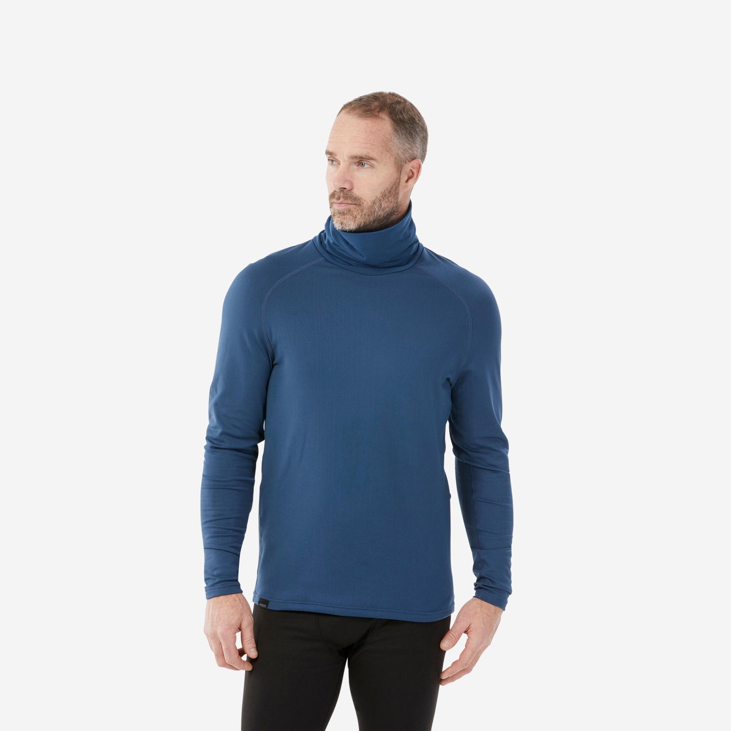 Men's Warm, Breathable Turtleneck Ski Base Layer BL 500 - Dark Blue