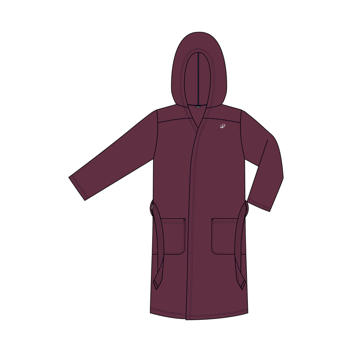 BATHROBE COTTON WOMAN DARK PURPLE