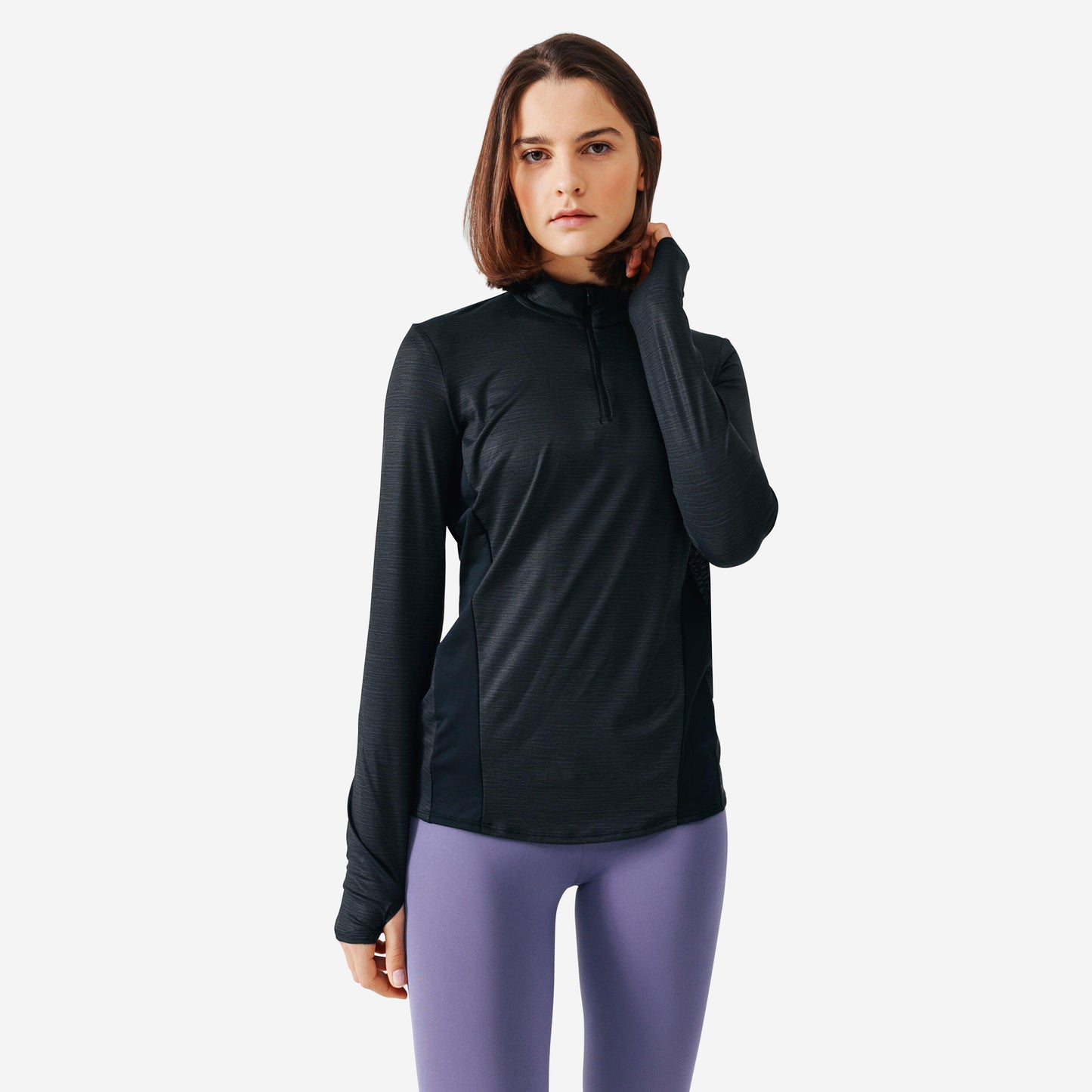 KIPRUN Run 100 Dry Women's Breathable Long-Sleeved Running T-Shirt - Black
