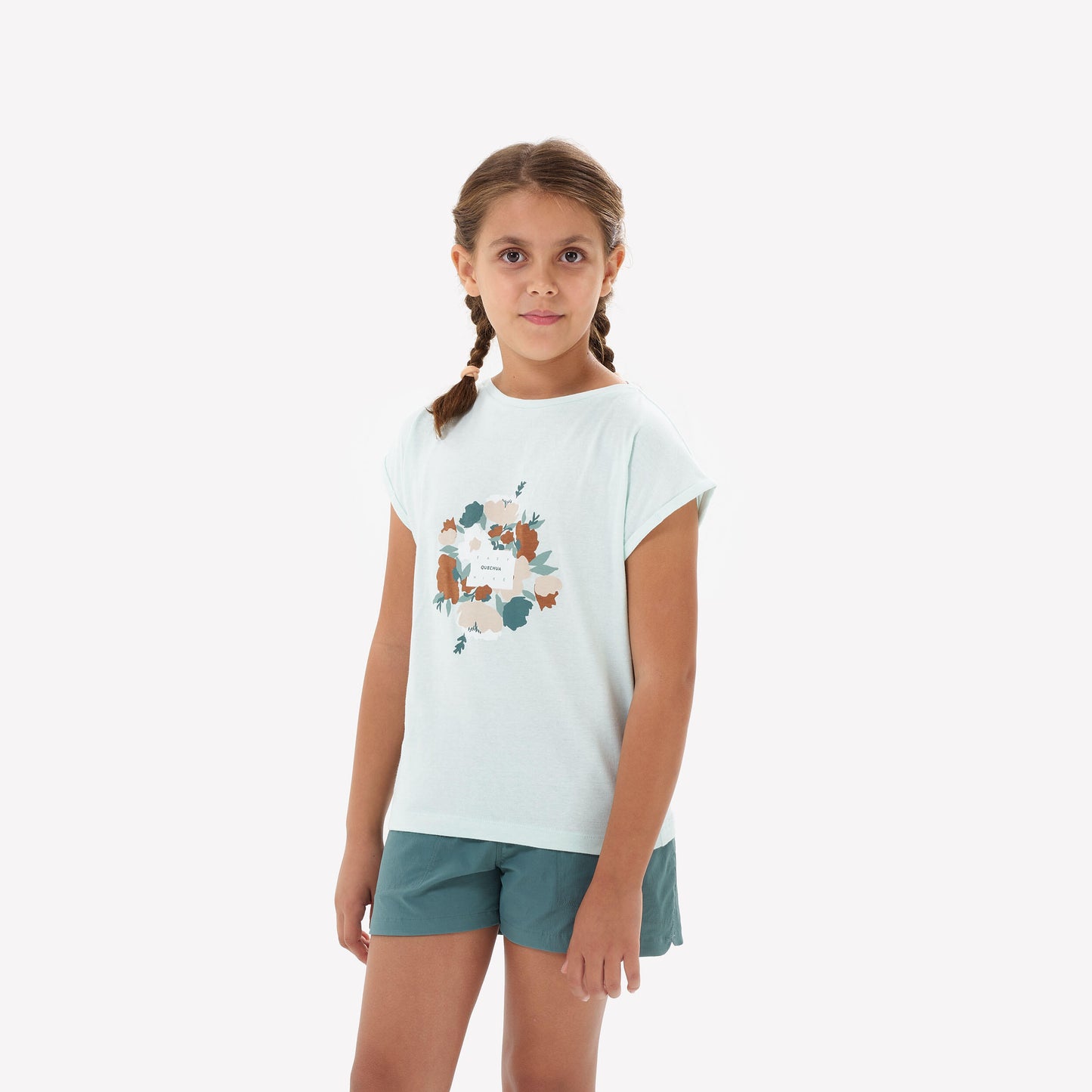 Kids' Hiking T-Shirt 7-15 Years, NH100 - Turquoise