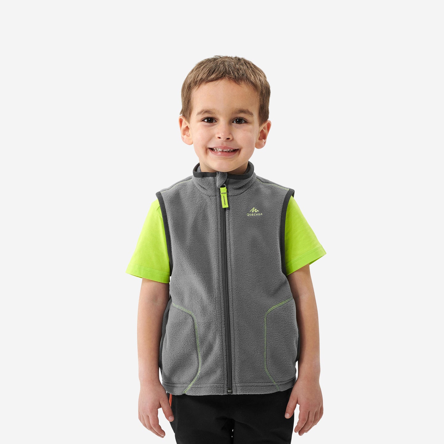 Kids' Hiking Fleece Gilet - MH150 Aged 2-6 - Grey