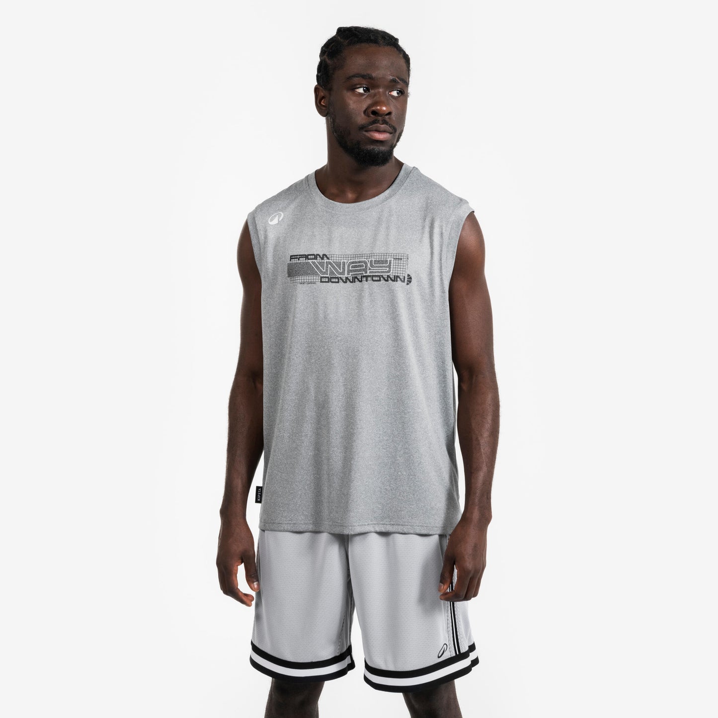 Men's/Women's Sleeveless Basketball Shirt Fast 500 - Grey