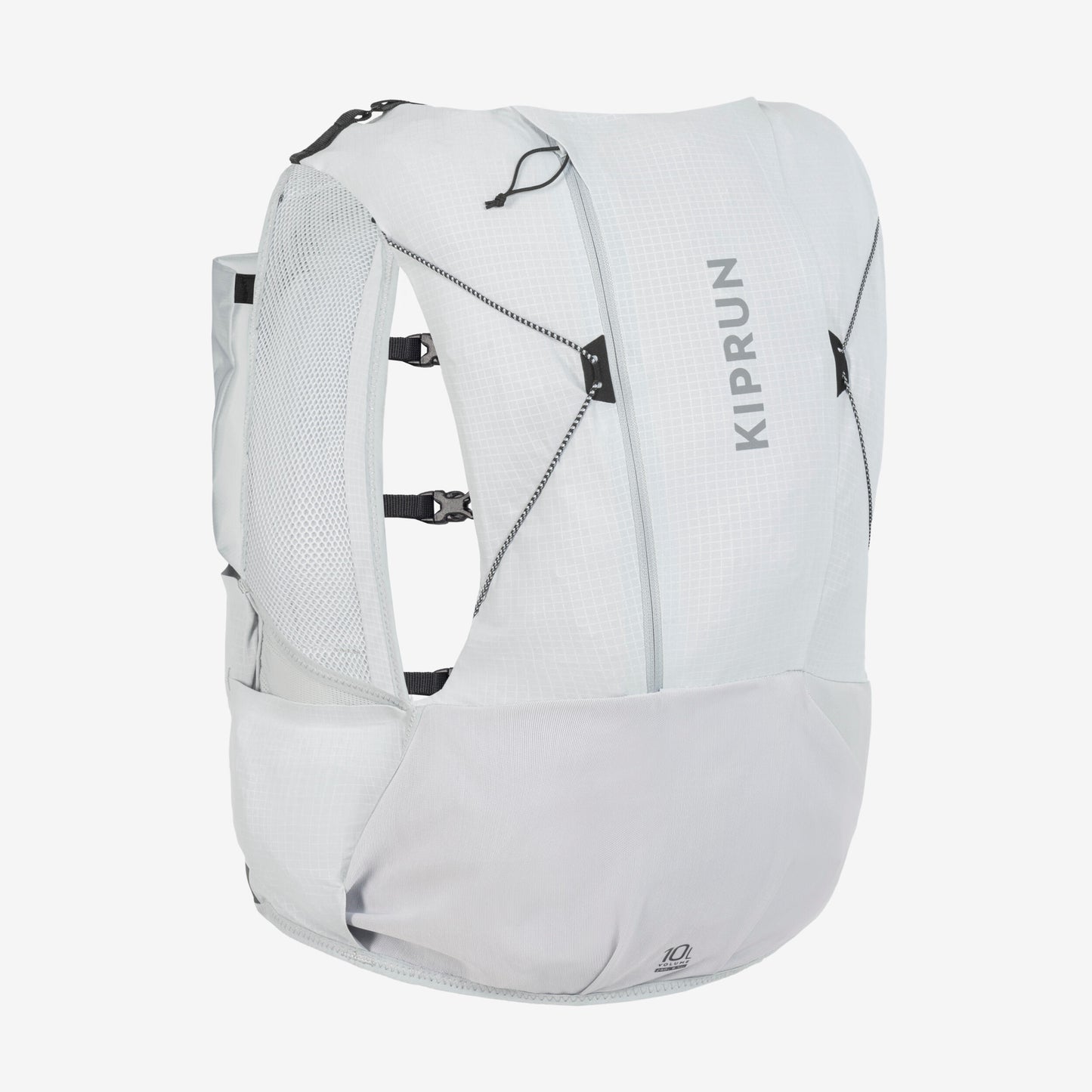 Grey Backpack Trail Running 10L Hybrid sold with water pouch 1L - KIPRUN BAG 900