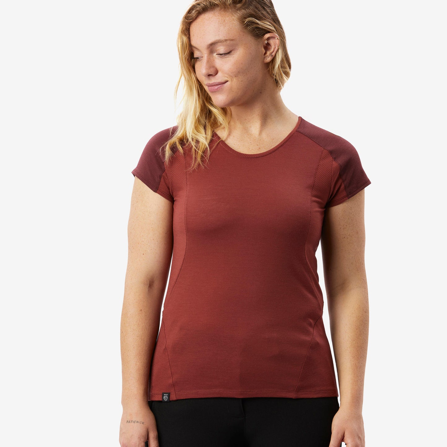 Women's Merino Wool Short-sleeved Trekking T-Shirt MT500