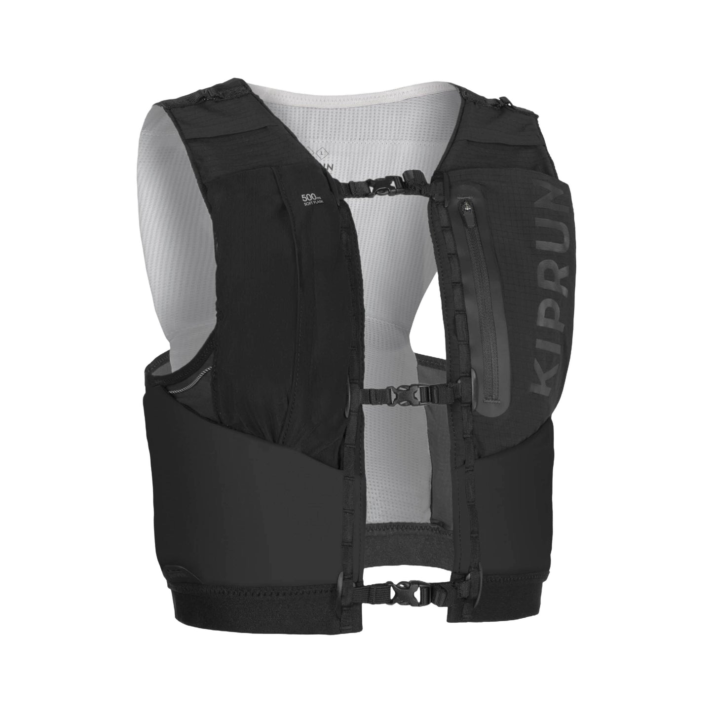 Unisex Trail Running Competition Water Bottle Holder Vest - Kiprun Vest 5L Black