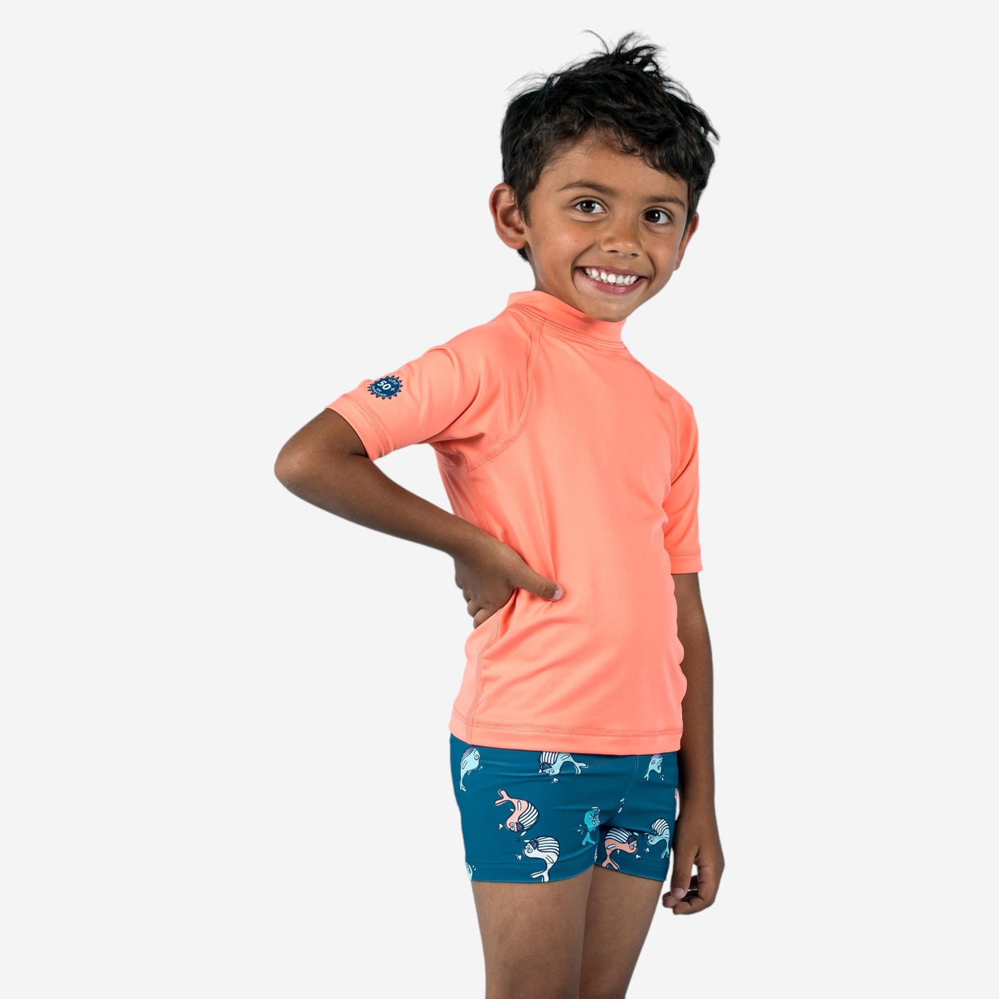 Baby UV-protection short sleeve T-shirt - Coral