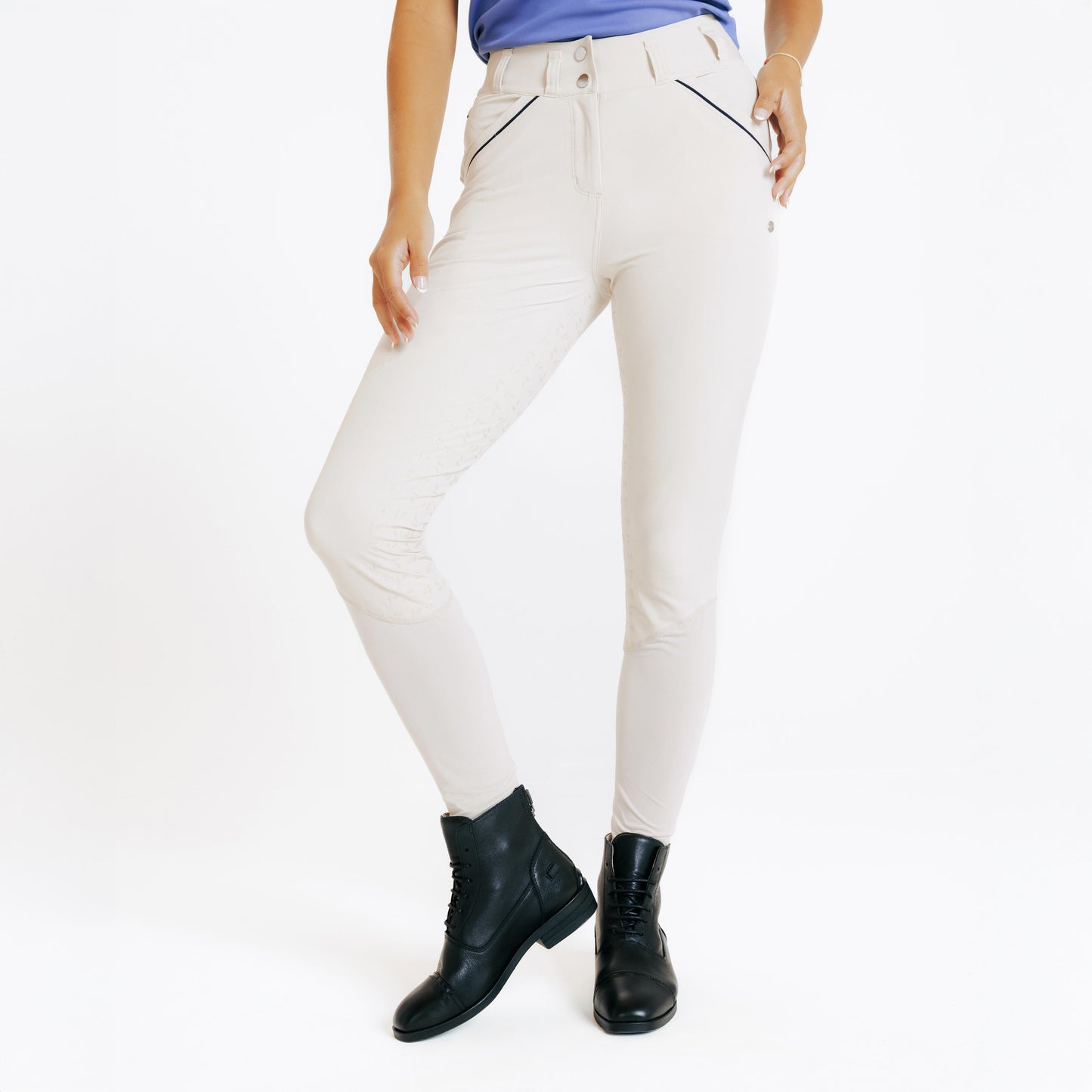 Women's Ultra-Lightweight Full Grip Horse Riding Jodhpurs - Beige