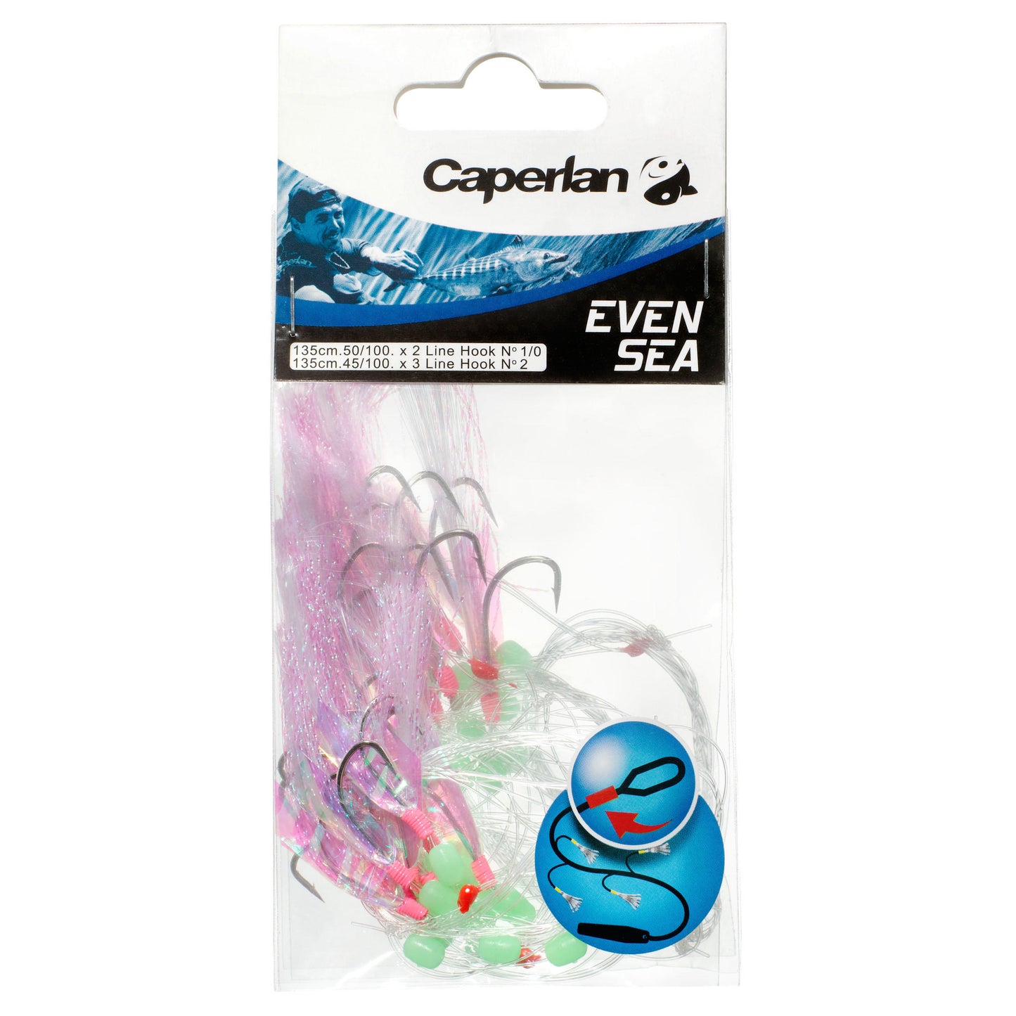 Sea fishing EVEN SEA x5 N°1/0 and N°2 feather rigs