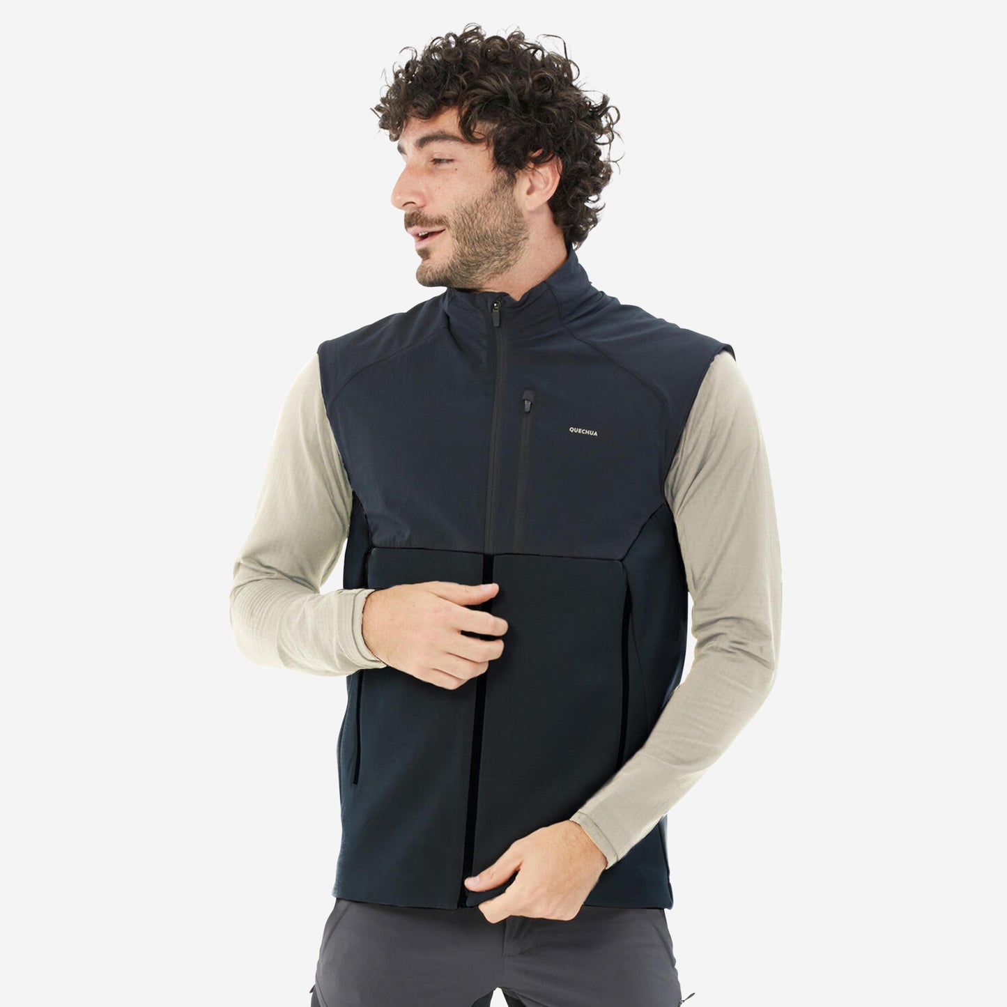 Men's Warm Hiking Fleece Gilet MH500 - Black