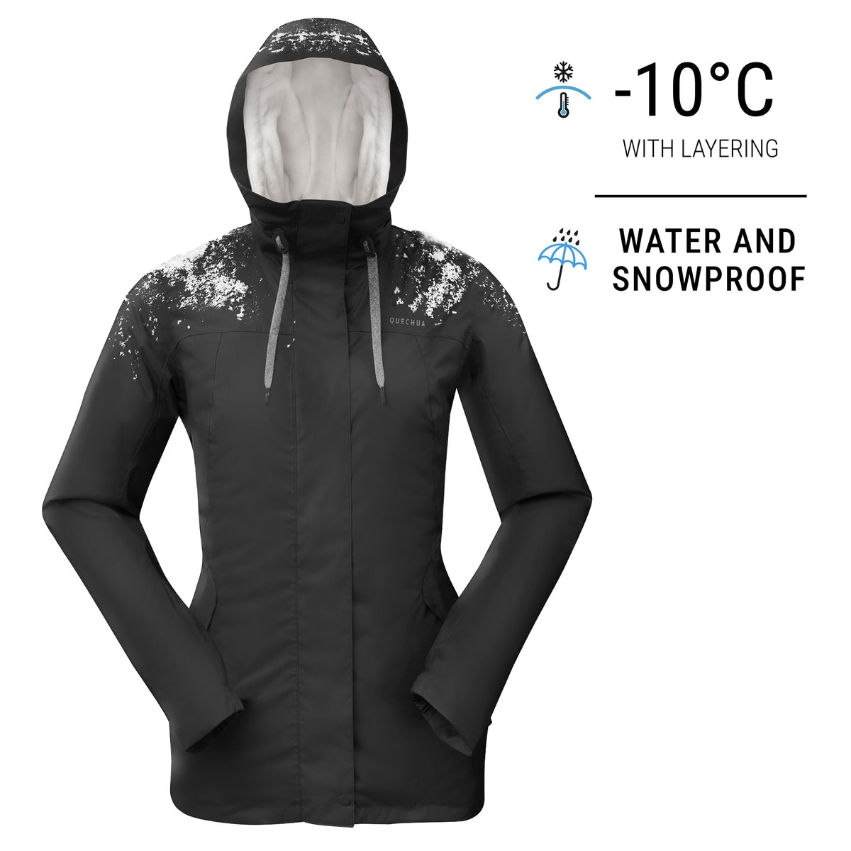 WARM JACKET NH500 W BLACK