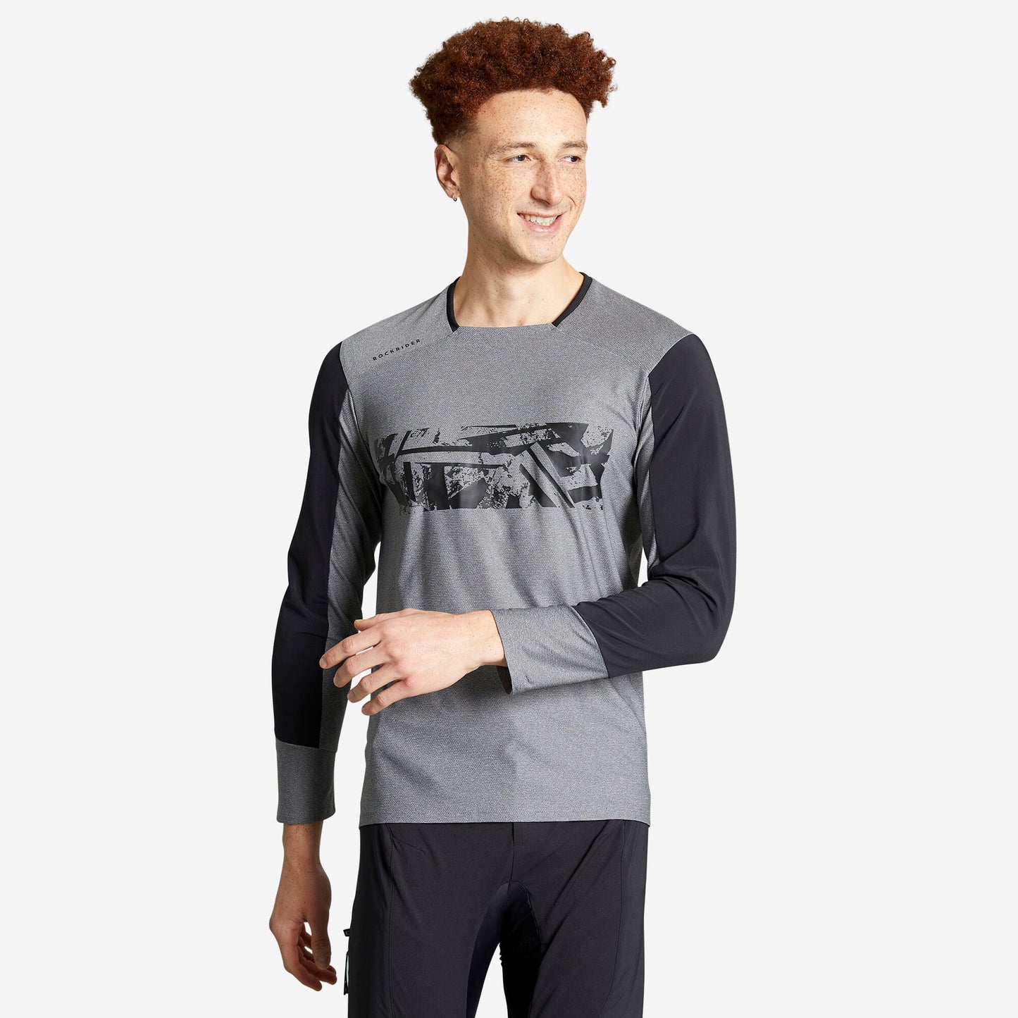 100 Long-Sleeved Breathable Cycling Jersey-Grey