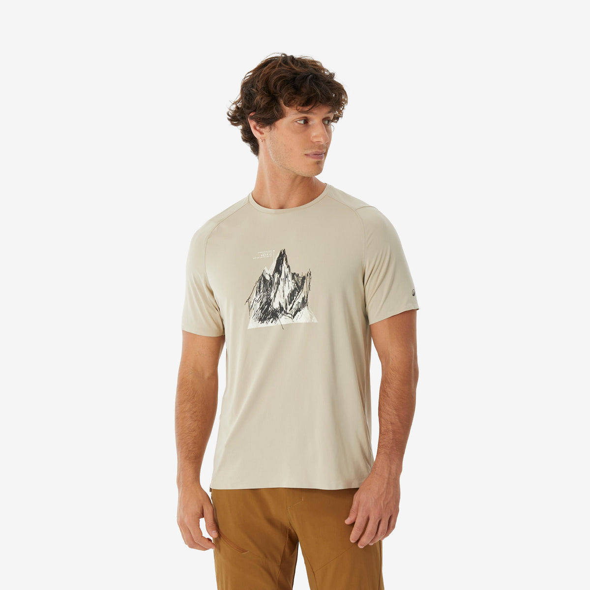 T-SHIRT MH500 M LUNAR BEIGE PEAK