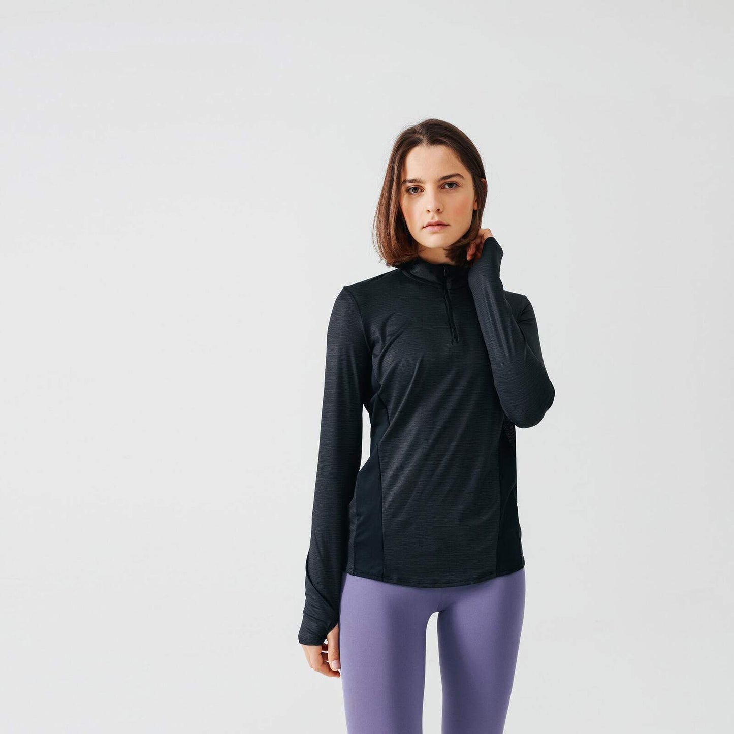 LS TS RUN DRY+ ZIP BLACK