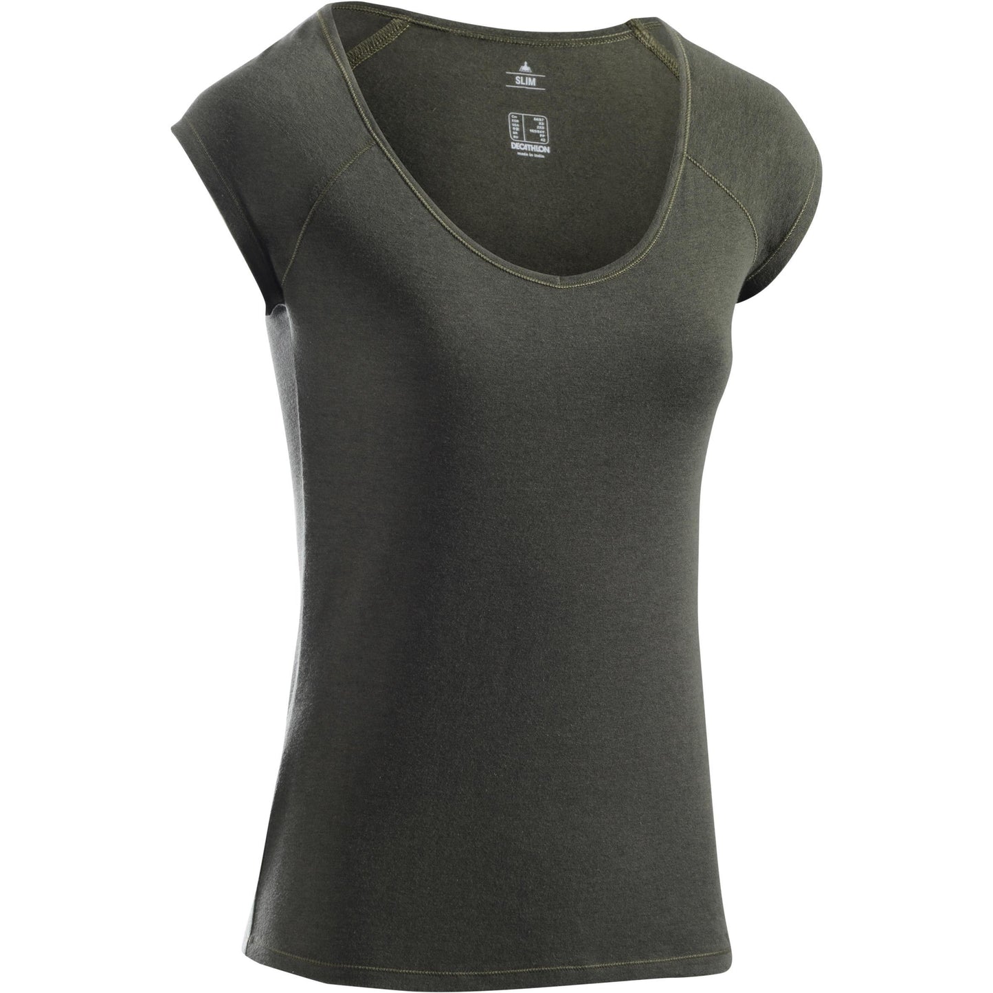 T-Shirt 500 SS Slim Gym khaki