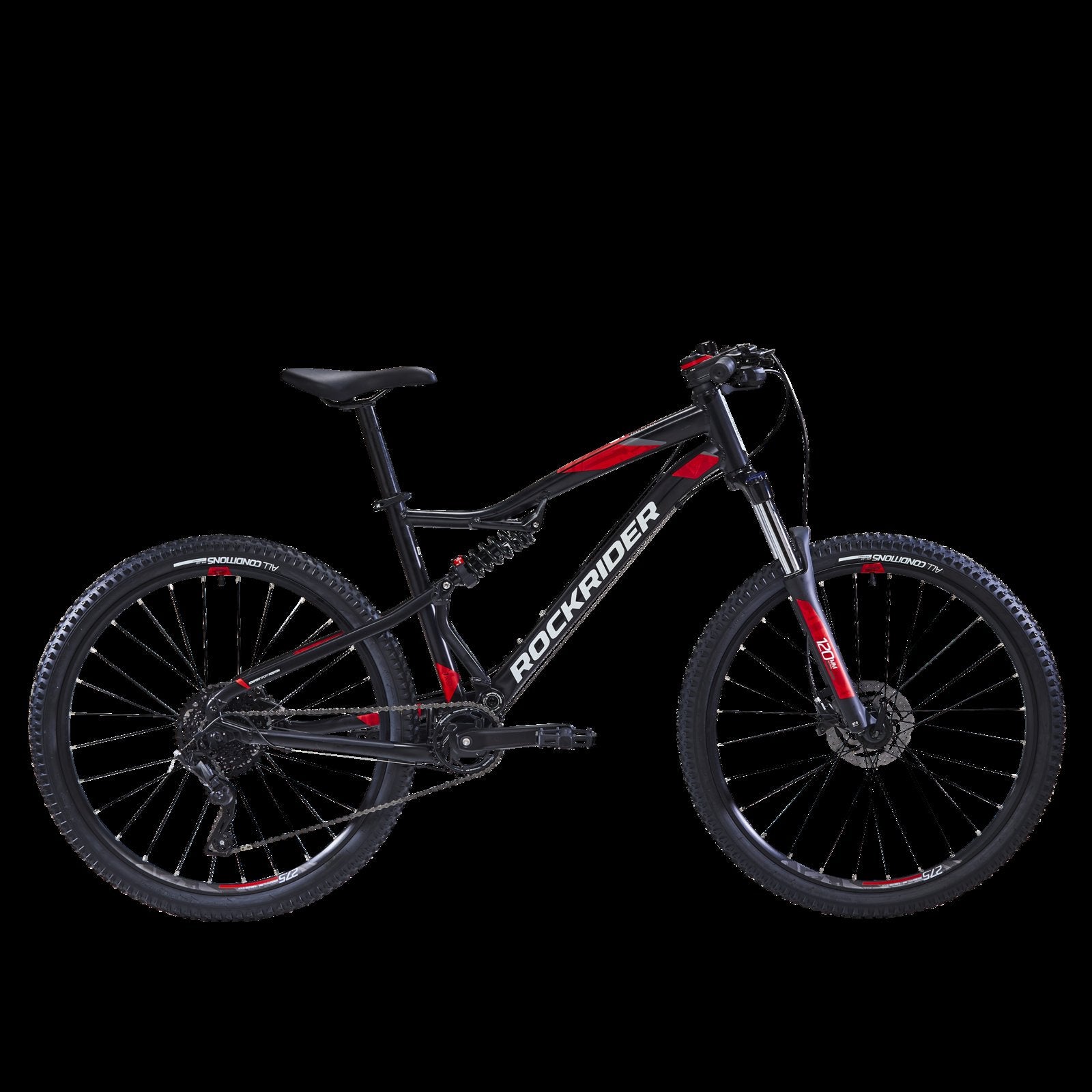 mountainbike st 530 s 27 5 zoll schwarz/rot MTB ST 530 S BLACK RED 27,5"– DecathlonProSA