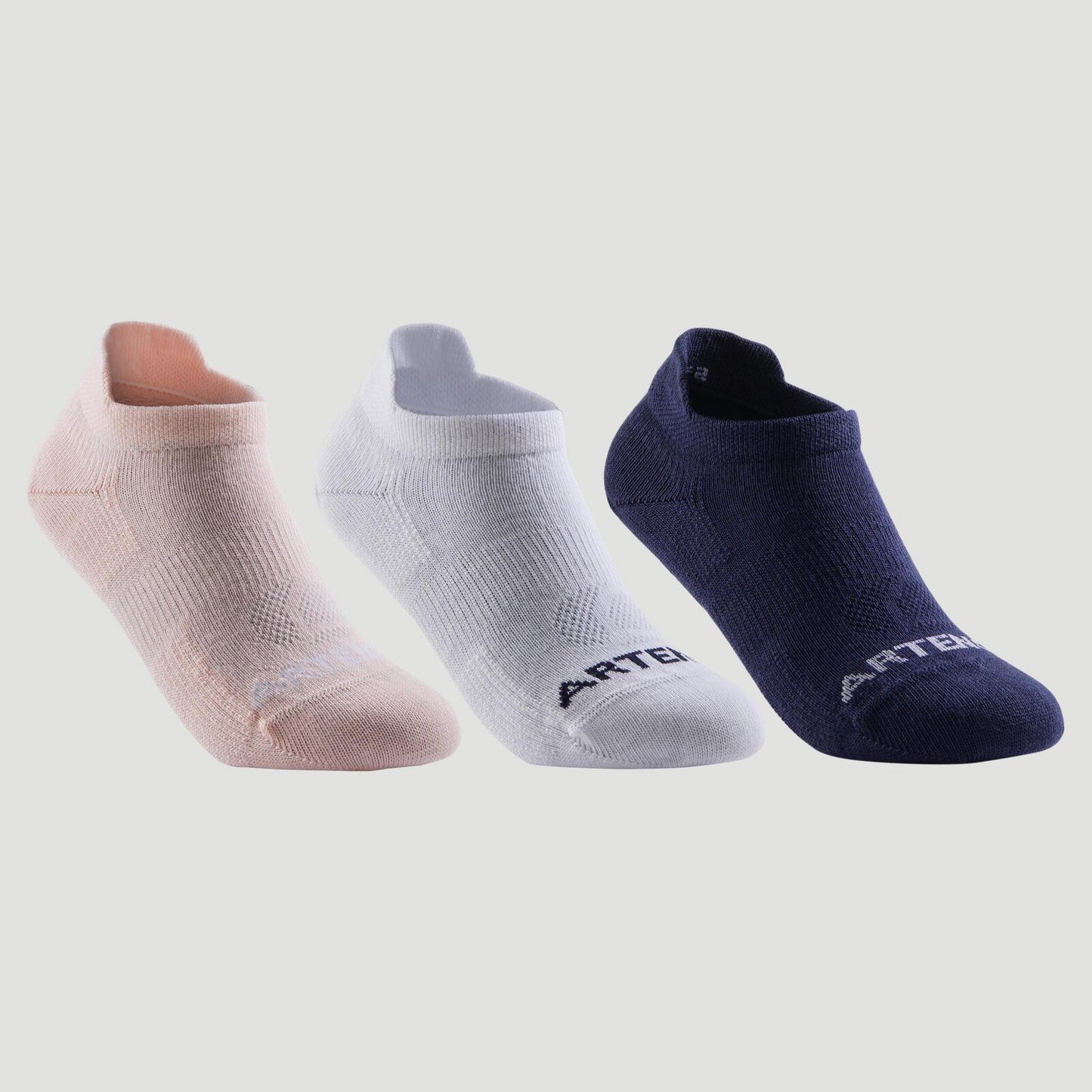 Kids' Low Sports Socks Tri-Pack RS 160 - Pink/White/Navy