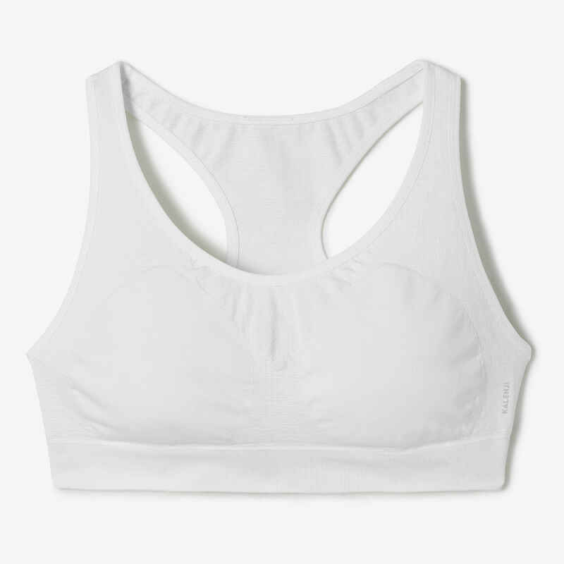 First sport crop top moderate support - WHITE