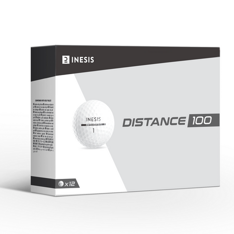 DISTANCE 100 GOLF BALL X12 WHITE