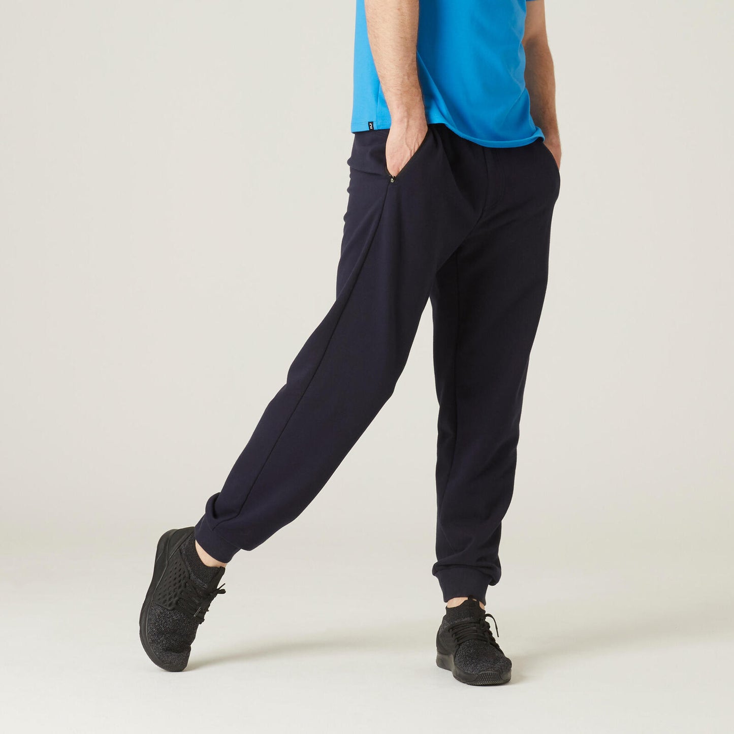Trousers 500 reg zip Gym blue