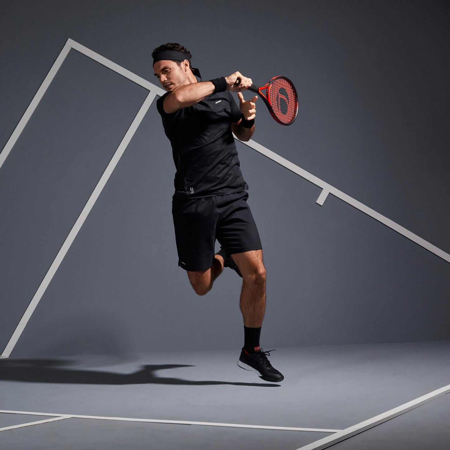 T SHIRT DRY 500 M GRAPH BLACK BLUE