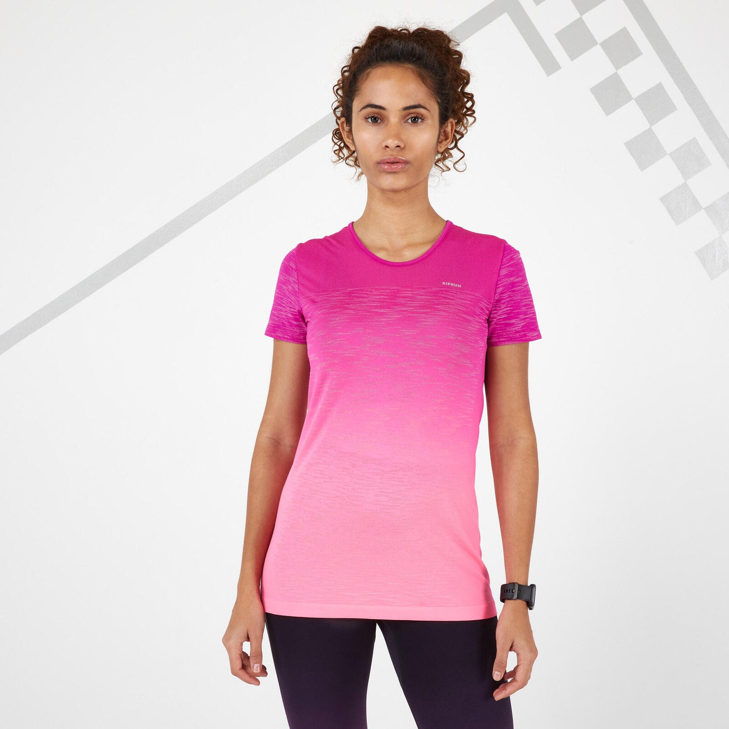 RUNNING T-SHIRT KIPRUN CARE W PINK TAD
