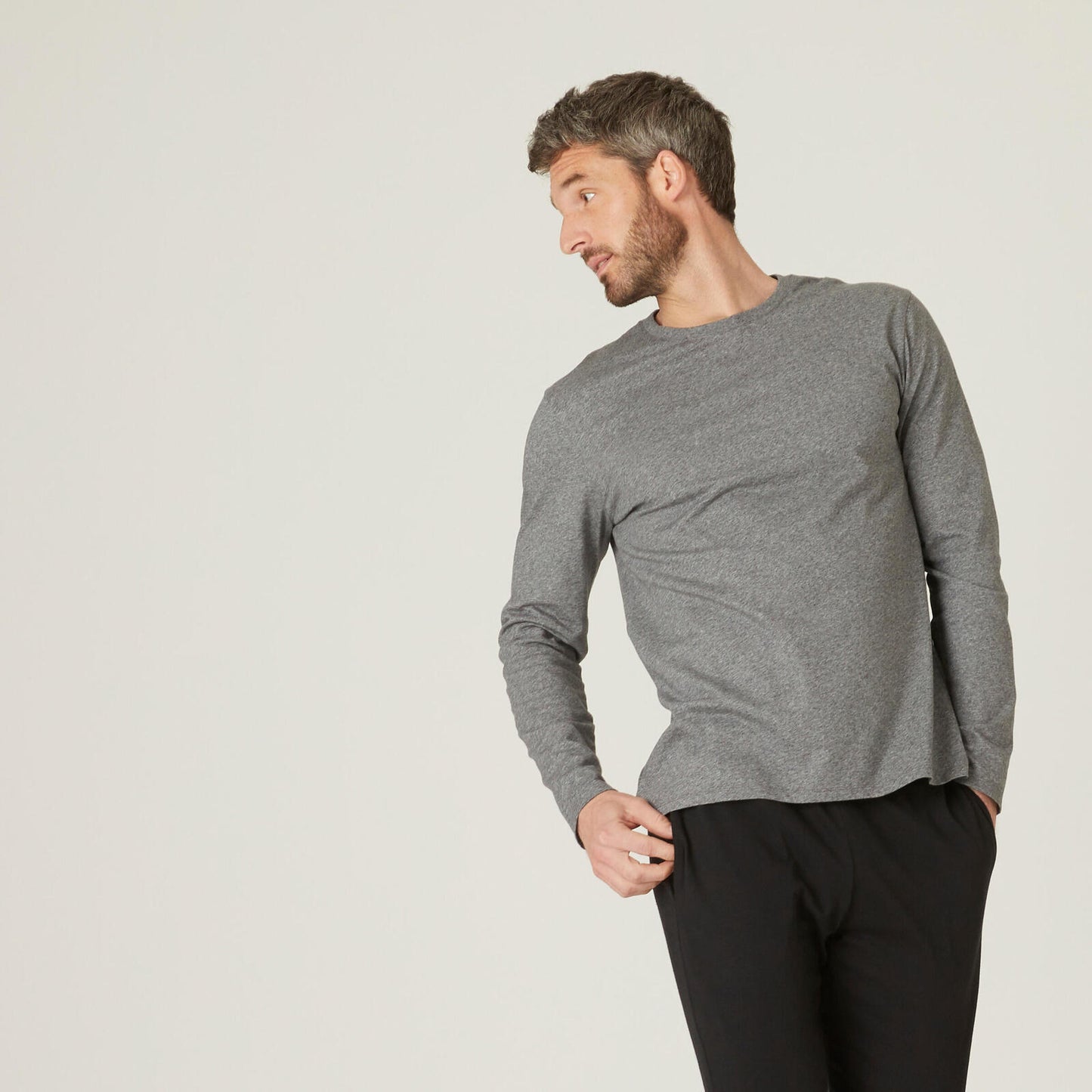 T-Shirt LS Regular 100 Grey M